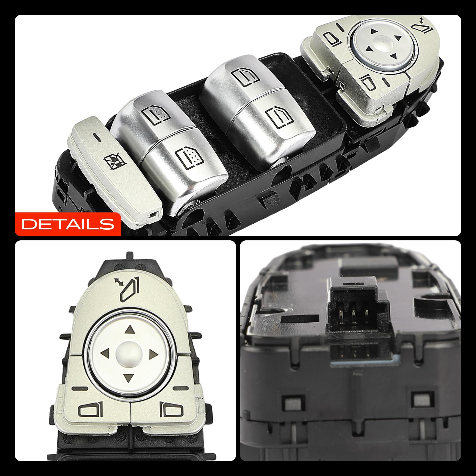 Frankberg Fensterheber Schalter Schalteinheit Vorne Links Schwarz