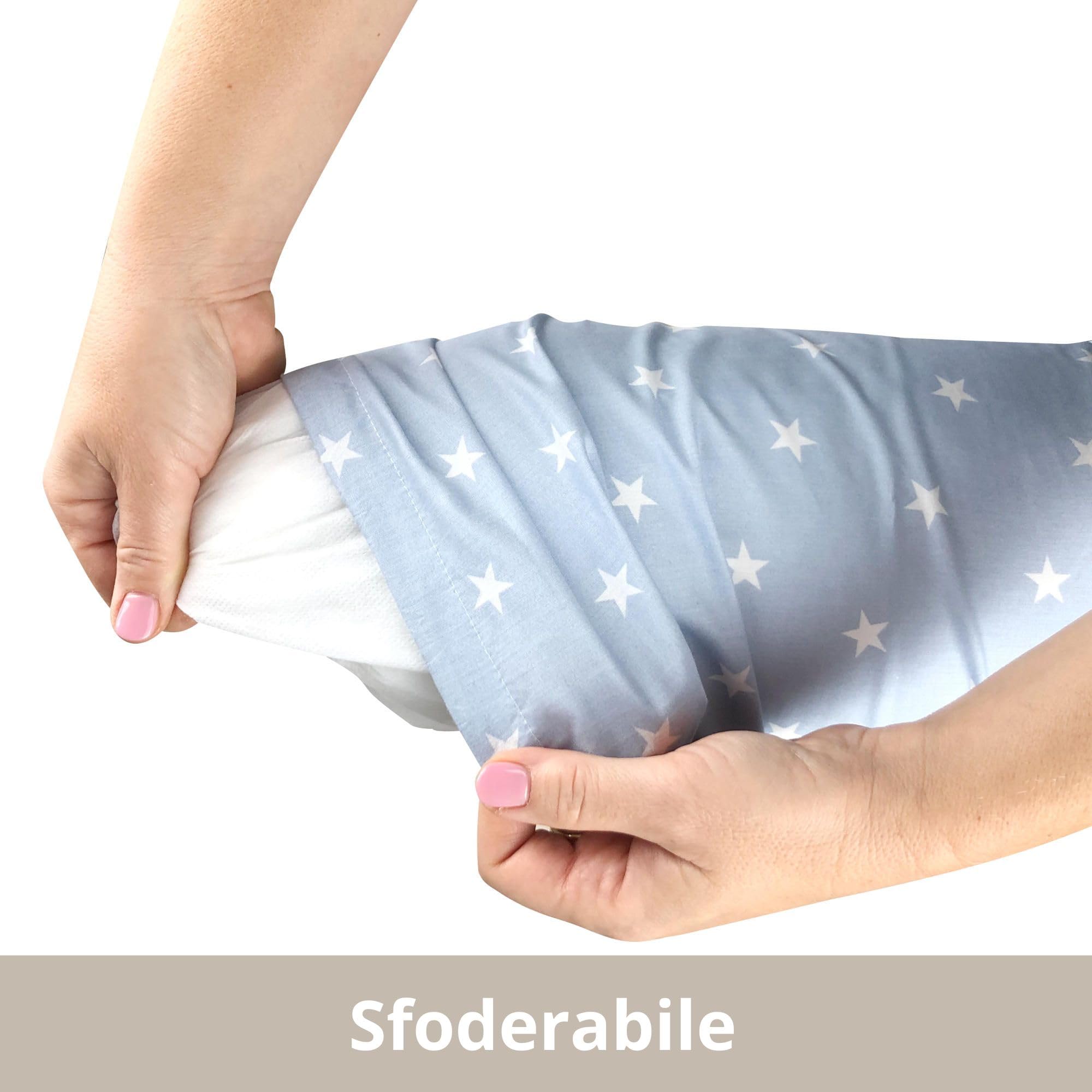 baby idea Cuscino Allattamento Multiuso Cilindrico Nido per Il Letto Sfoderabile Made in Italy (Rosa)
