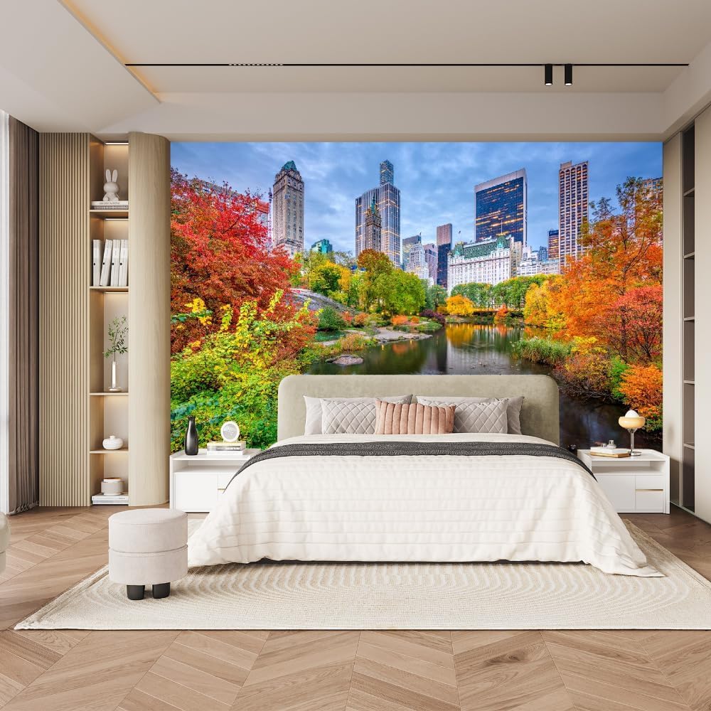 Papier peint panoramique New York 300x210 cm trompe l'oeil automne
