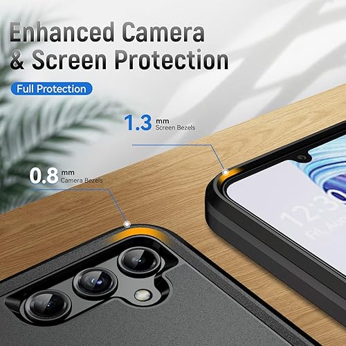 Miniatura 5 de Funda para Samsung Galaxy A14 5G con protector de pantalla con anillo de soporte, resistente protección de grado militar a prueba de golpes para