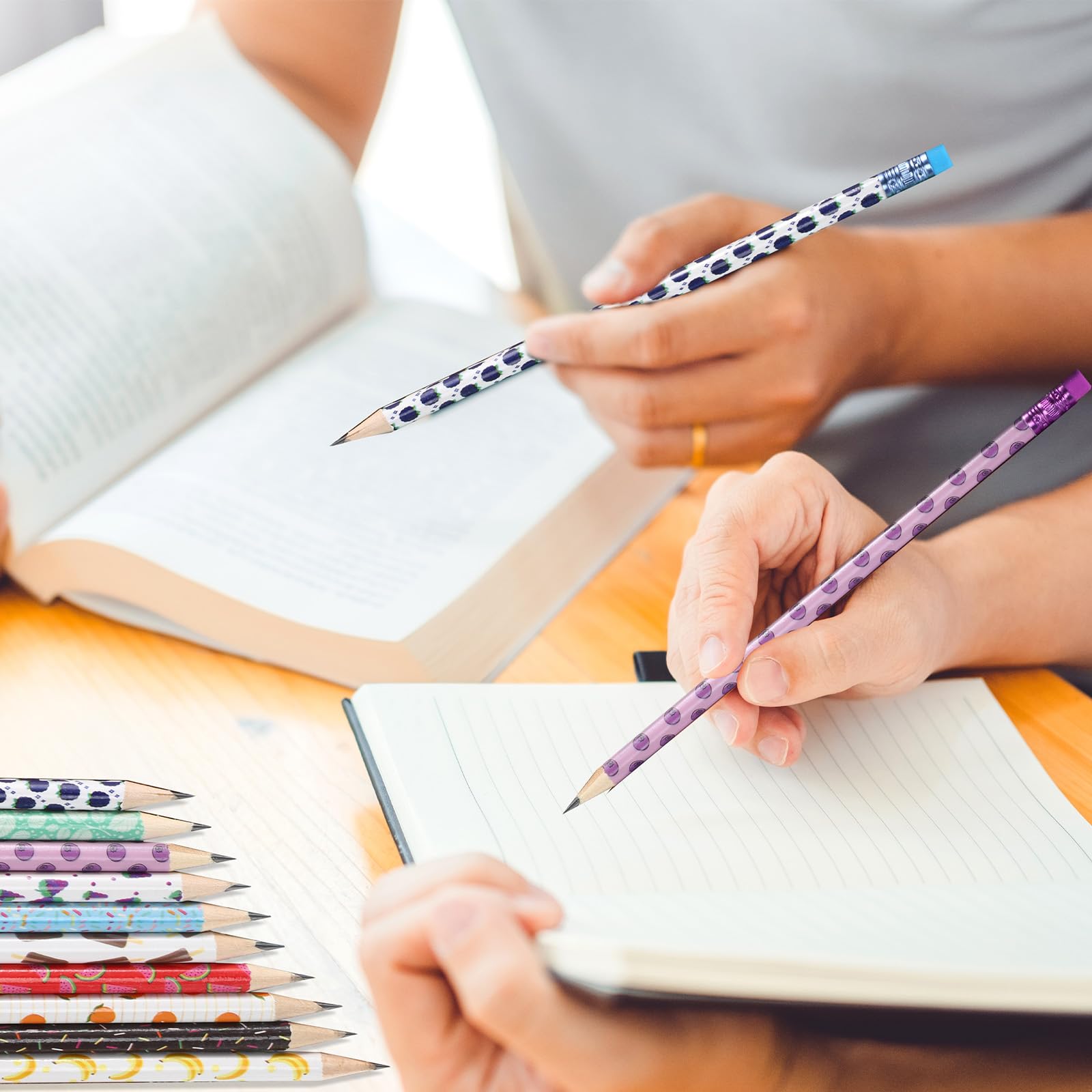 60 Matite Profumate Alla Frutta Per Bambini - HB Con Gomma, 10 Diversi Profumi - Foto 5