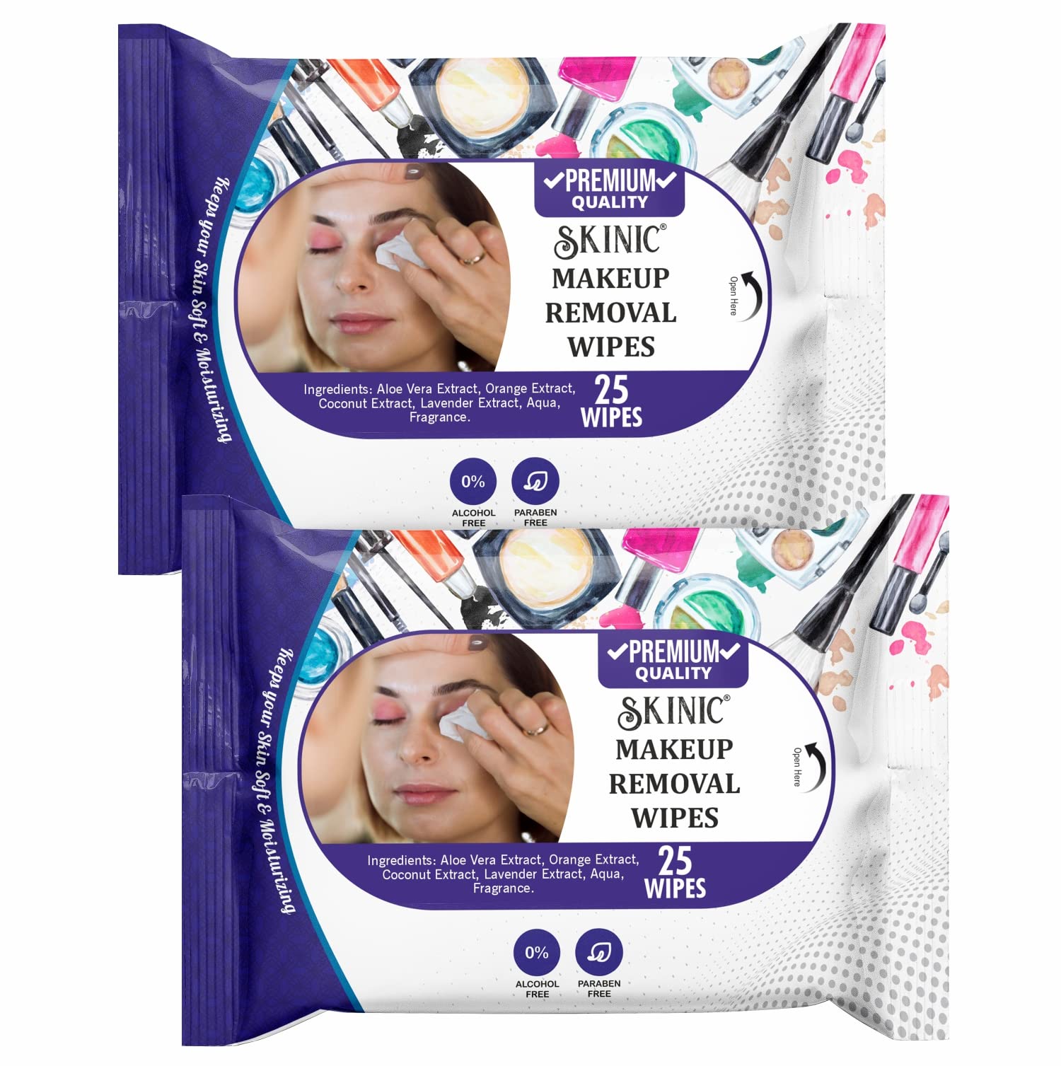 Makeup Remover Wipes | Alcohol Free | Chemical Free | Natural Moisturizing Wipes for Gentle Cleansing and Freshness (25 Pulls) PACK OF 2-image-21