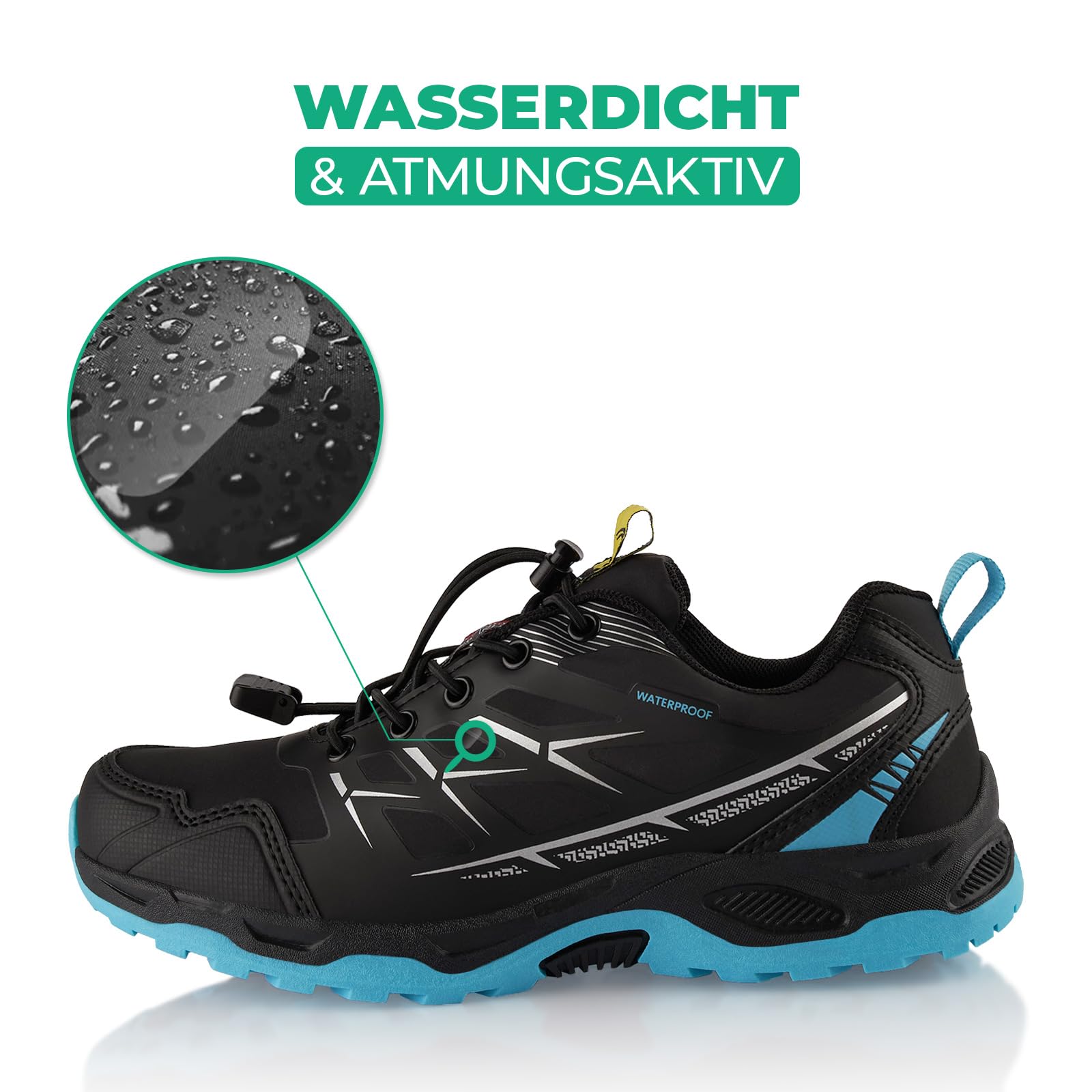 Fusskleidung® Damen Herren Wanderschuhe wasserdichte Trail Trekkingschuhe