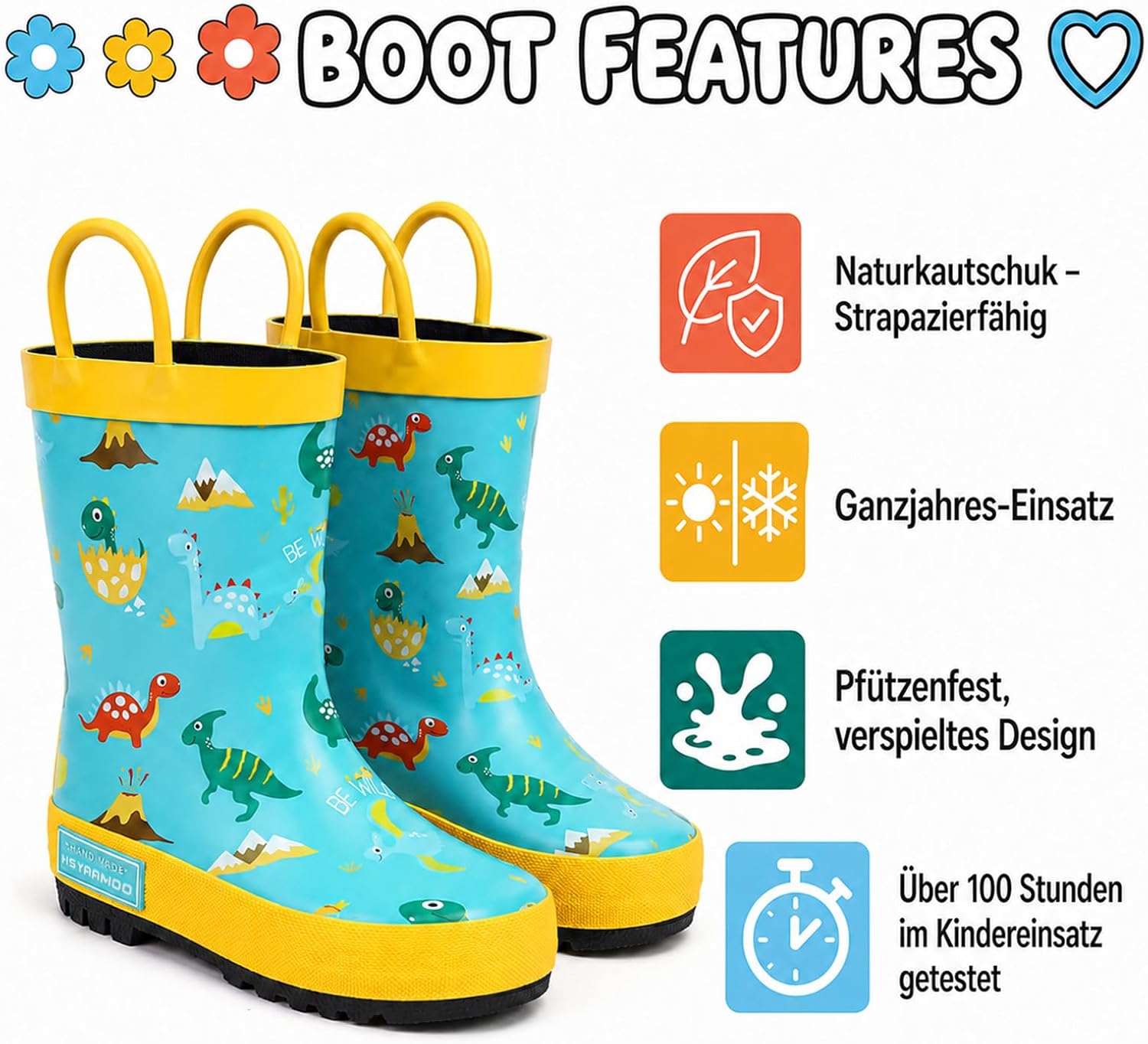 Turquoise Yellow With Dinosaur