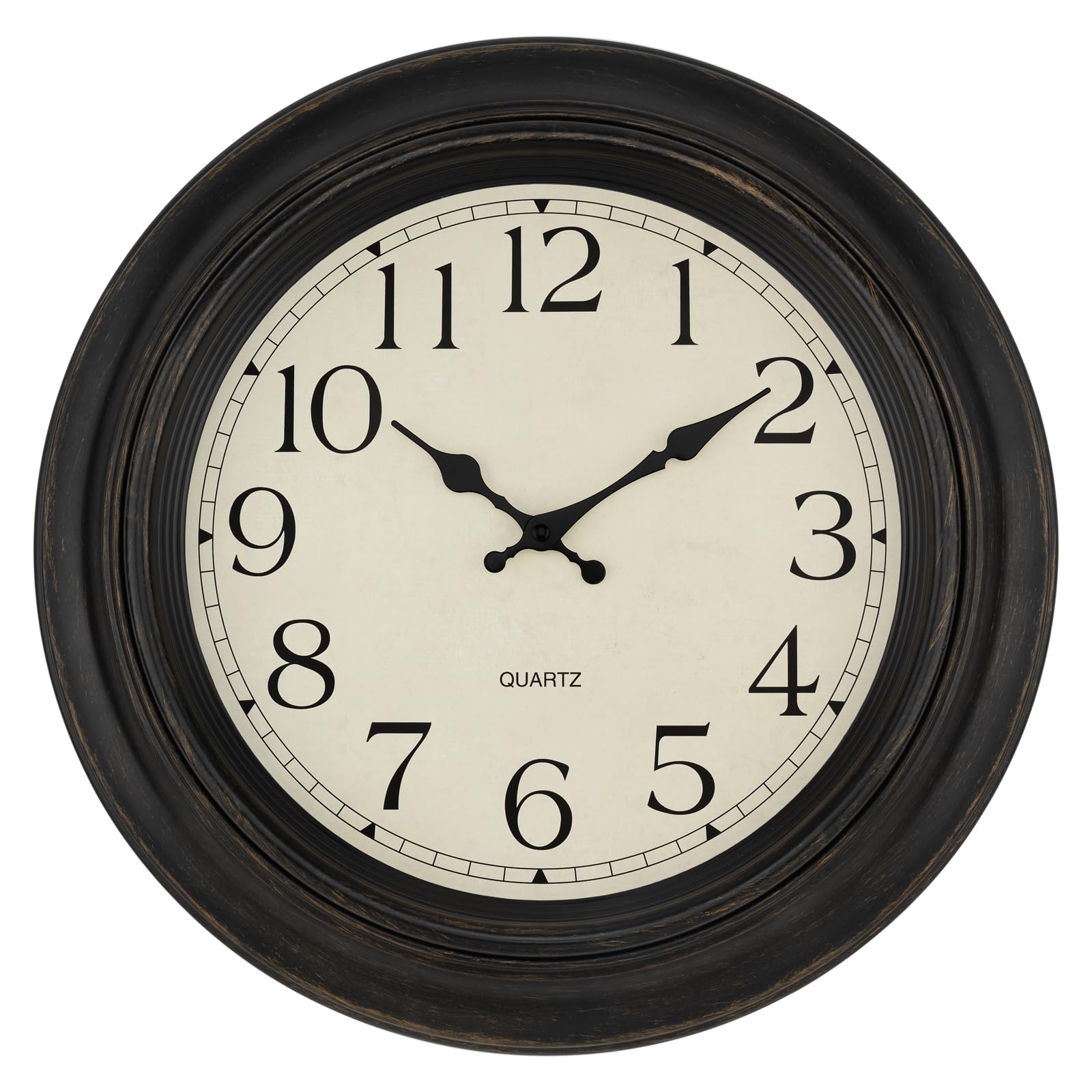 Foxtop Large Wall Clock 18 Inch Silent Non Ticking Battery Operated Classic Vintage Retro Wall Clock Decorative for Living Room Kitchen Home Office (Bronze)