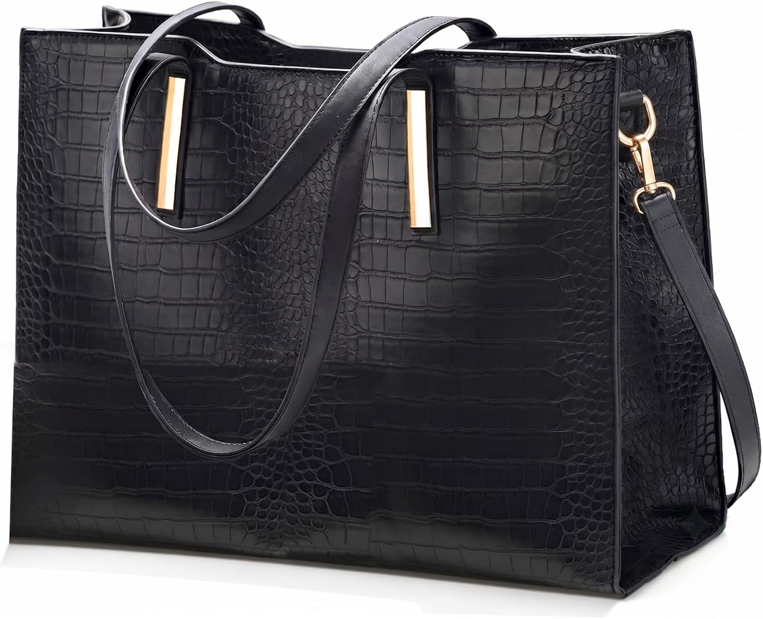 15.6″ Laptop Work Tote Bag for Women Computer Briefcase Large, Black