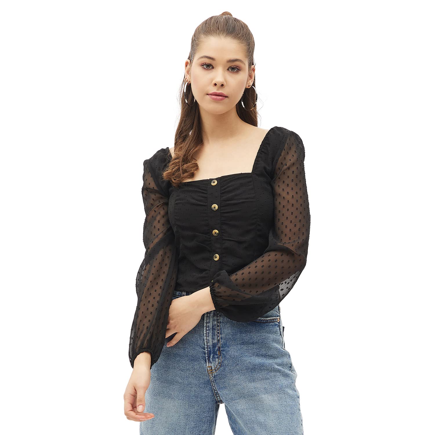 harpa Women's Polyester self Design Long Sleeve Regular Fit Blouse Pack of 1-picture-26