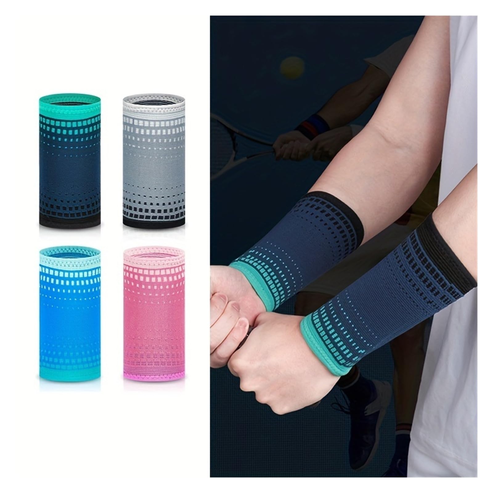 1 muñequera deportiva: tejido para hombre y mujer, baloncesto, bádminton