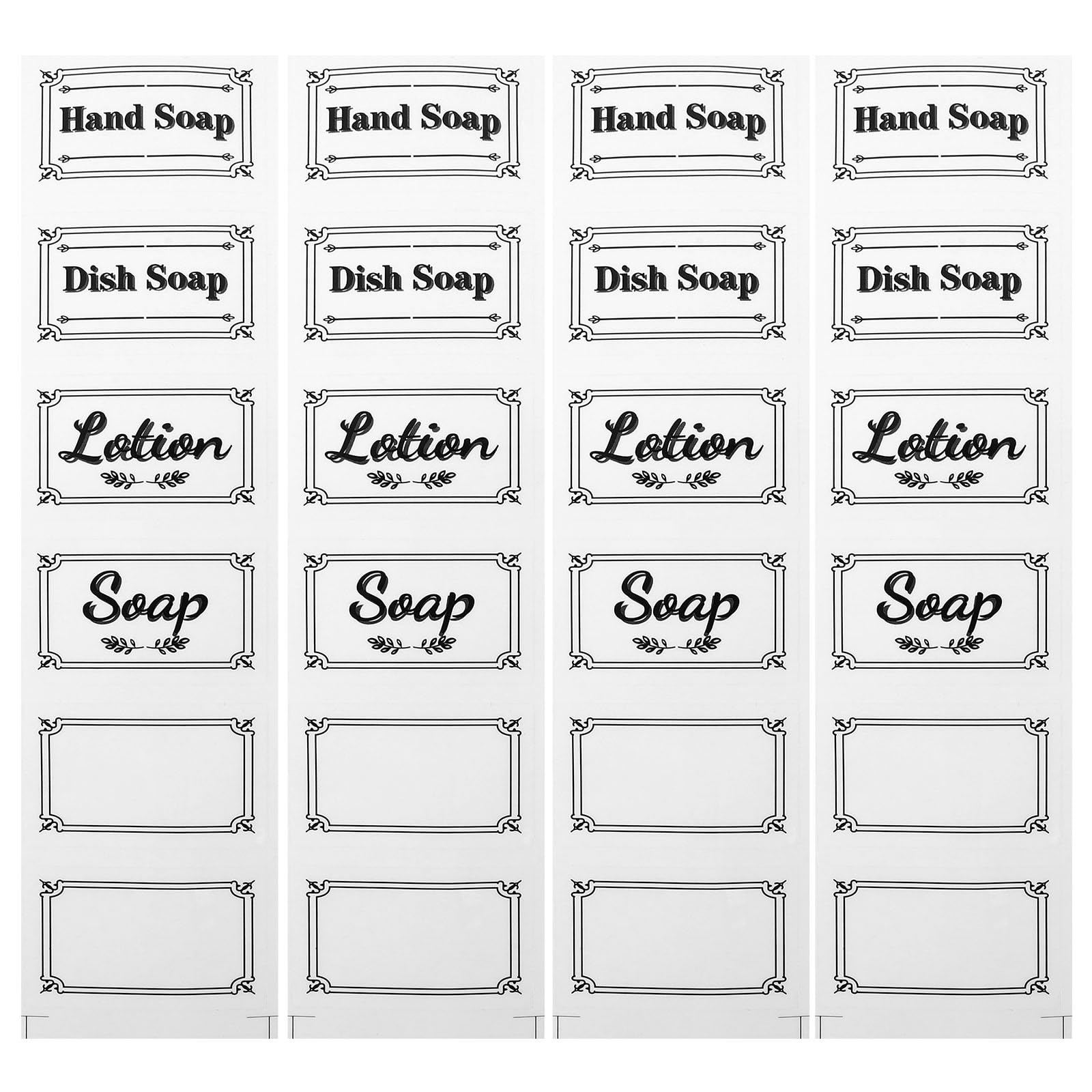 Beavorty Waterproof Transparent Soap Labels Removable Hand Soap Stickers for Bottles and Lotion Dispensers 8.27X2.17In Clear Decals for Kitchen Bathroom Organization