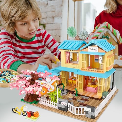 Miniatura 5 de TOY PLAYER Juego de construcción de casas de apartamentos de Japón, bonitos interiores y escenas al aire libre, encendiendo aventuras de juego de