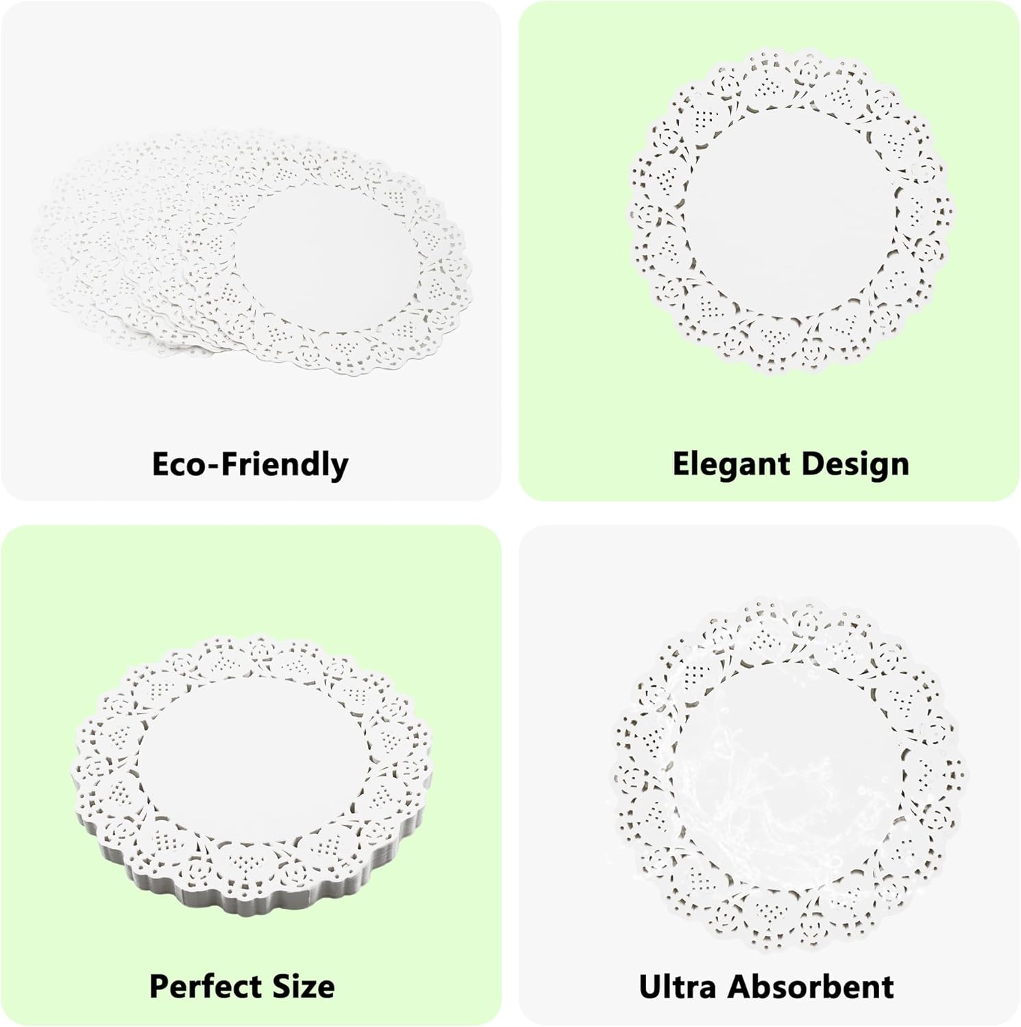 Round Paper Doilies,TTZEZE Elegant Disposable Paper Placemats,Wood Pulp Lace Paper Doilies,White Paper Doilies Cake Packaging Pads,Wedding Tableware Decoration for Din,Parties 31.75cm/12.5'' 600PCS