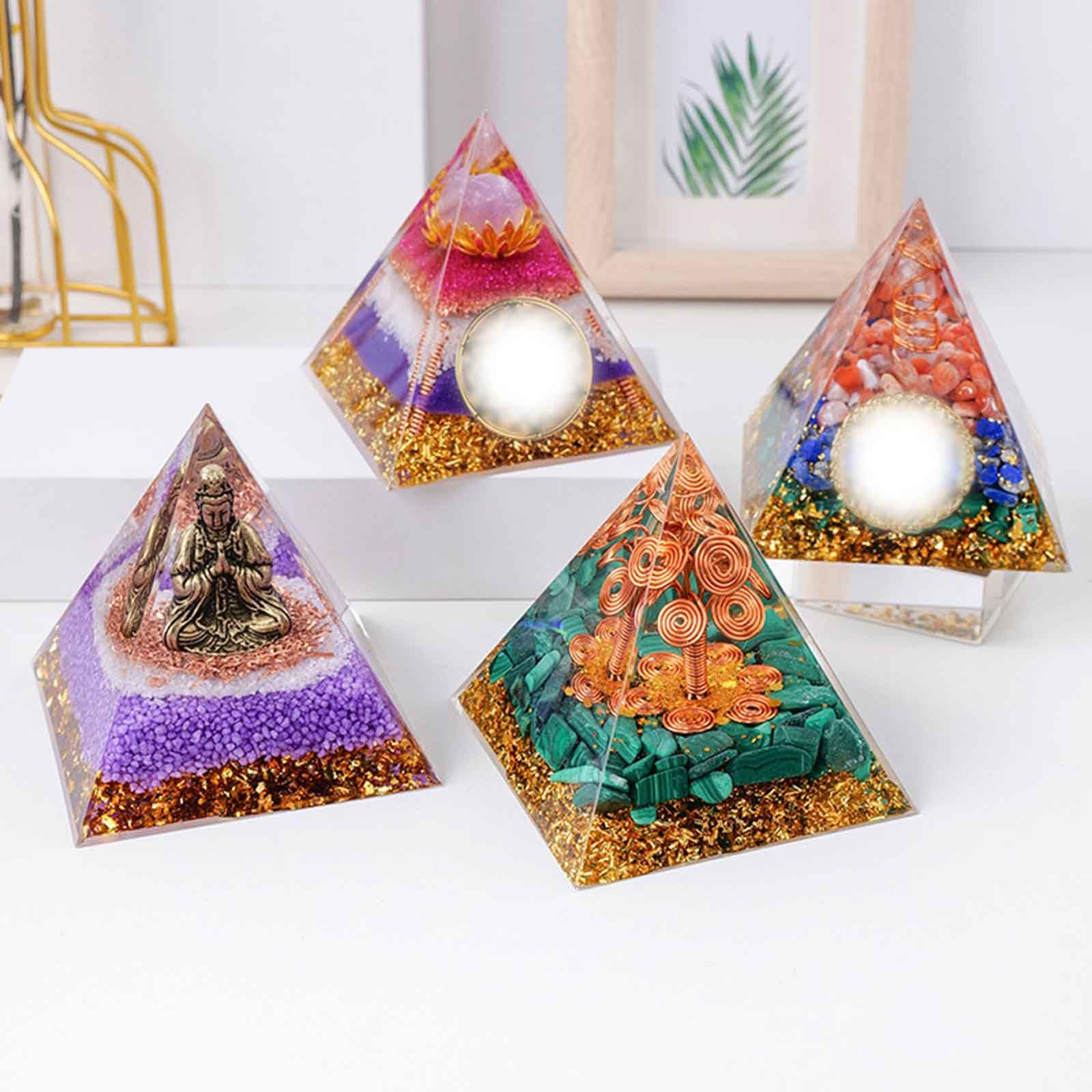 Piramide di Cristallo da 3,15 Pollici Torre energetica dei Chakra in Cristallo di Ossidiana, generatore di energia positiva per Amici Piramide Cristalli curativi,1