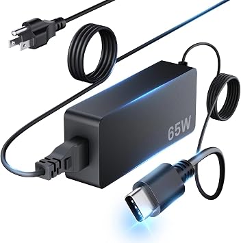 65W USB C Laptop Charger for Lenovo ThinkPad Yoga Chromebook, USB Type C AC Power Adapter