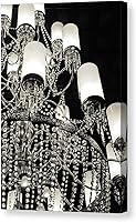 Vista 1 de Sparkling Crystal Chandelier Wall Art on CANVAS Elegant Black and White Photography Old-world Decor Hotel del Coronado San Diego California Print