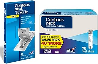 Contour Next Blood Glucose Test Strips for Diabetes – 70 and 15 Count (2 Pack, Total 85) – Accurate, No Coding, Second-Chance Sampling, Works with All Contour Next Meters for Easy Testing