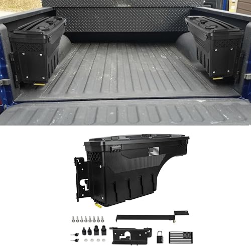 Miniatura 7 de POETRYXIAO Caja de almacenamiento con cerradura para caja de camioneta con candado de contraseña para Dodge Ram 1500 2500 2019-2023 (no compatible