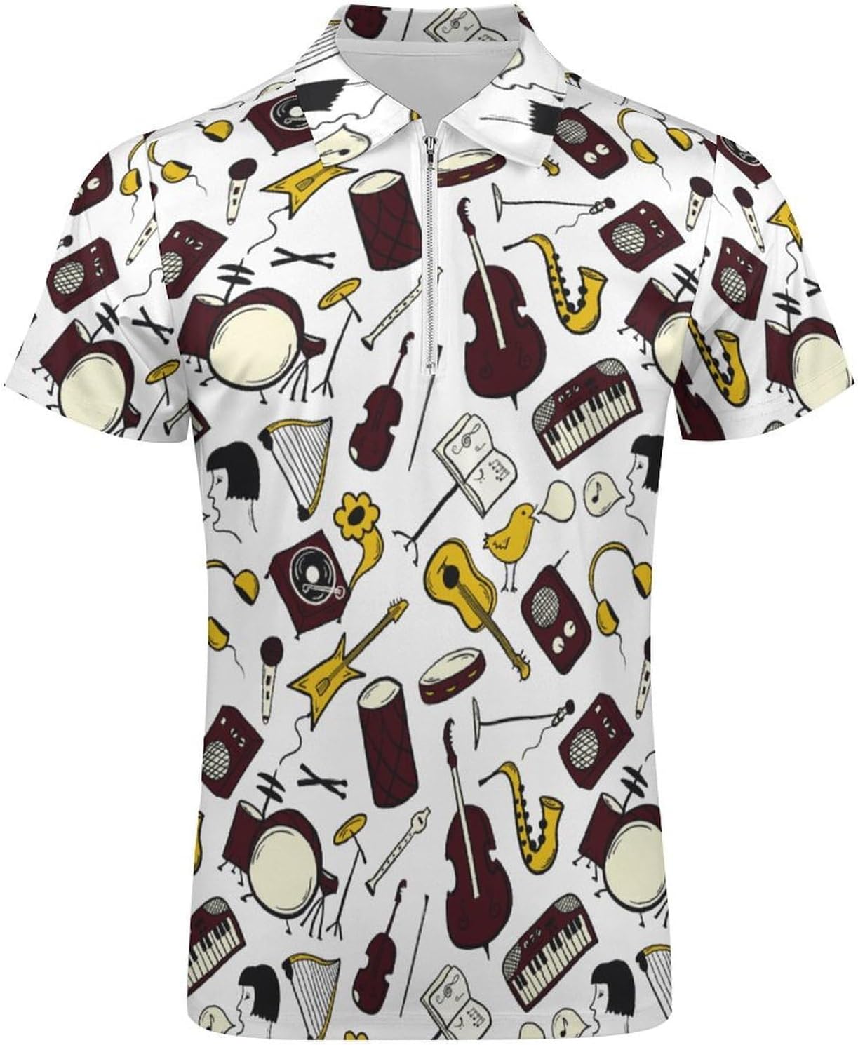 Funny Drumms Drummer Men's Polo Shirts Short Sleeve Golf Shirt Casual T Shirt Tee Slim Fit Tops