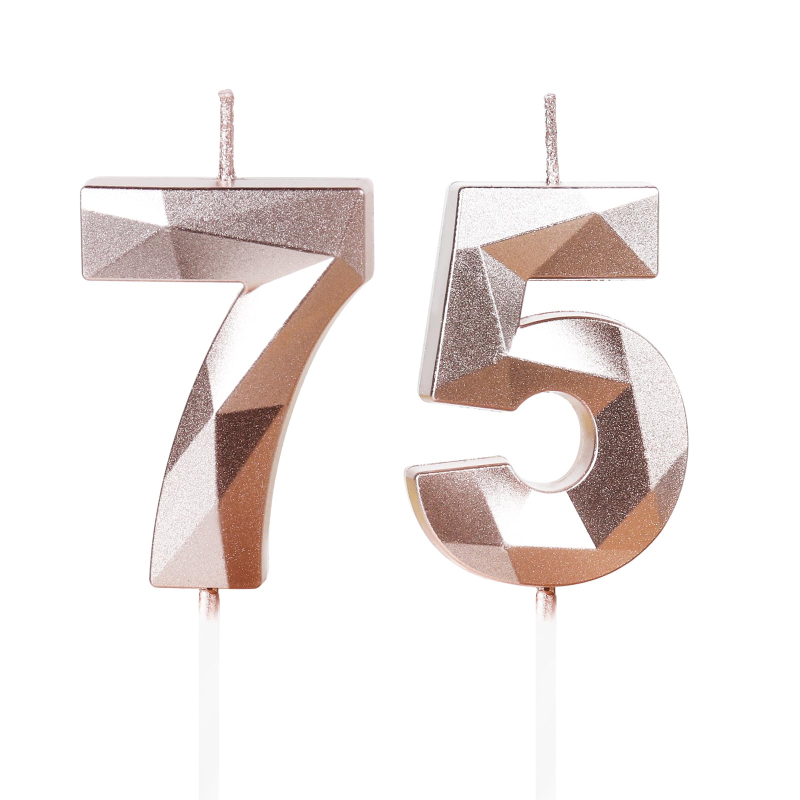 Yiran 50th Birthday Candles, Gold Number 50 Happy Birthday Candles, Cake Topper Decorations for Birthday Party, Wedding Anniversary Celebration Supply — view 199