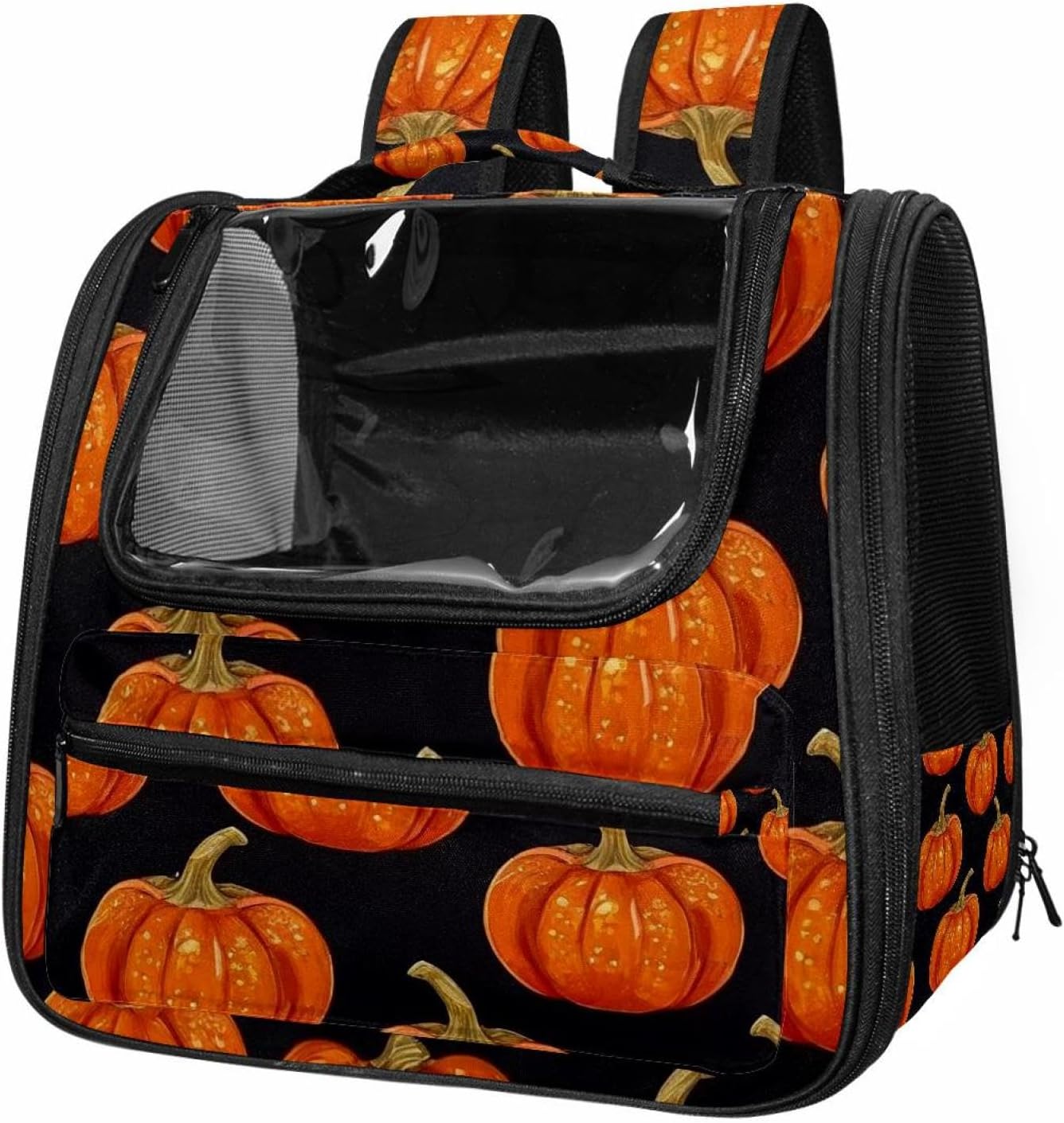 Portable Travel pet Backpack Carrier Hamster Bag Small Dog cat Carrier Breathable Hang Bag, Helloween Pumkins 2_126