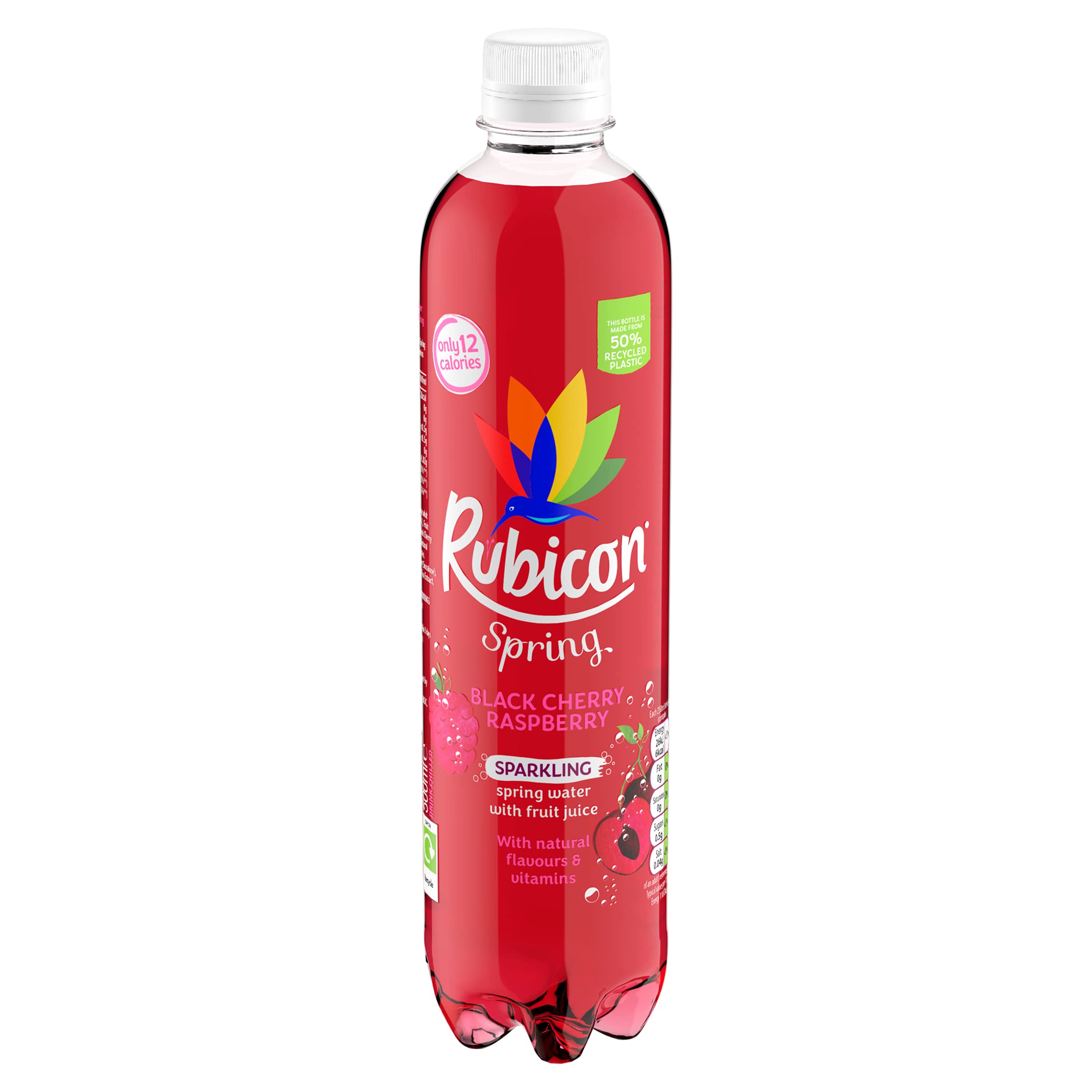 RUBICON Spring Black Cherry Raspberry 12 x 500ml Bottles Flavoured