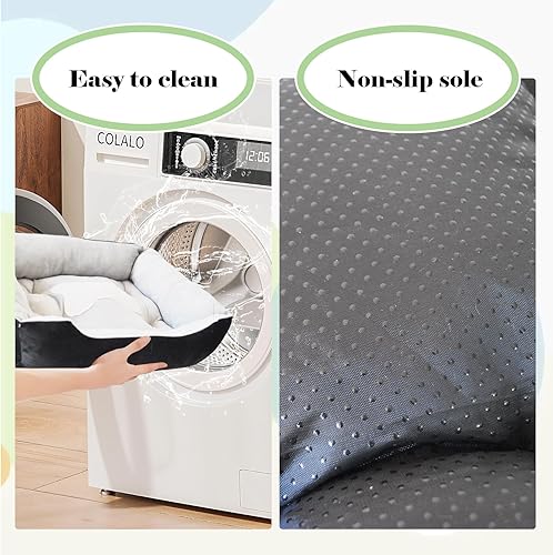 Miniatura 6 de Camas para perros pequeños, camas rectangulares para gatos de interior, cama lavable de 20 x 15 x 6 pulgadas para mascotas con lateral y parte