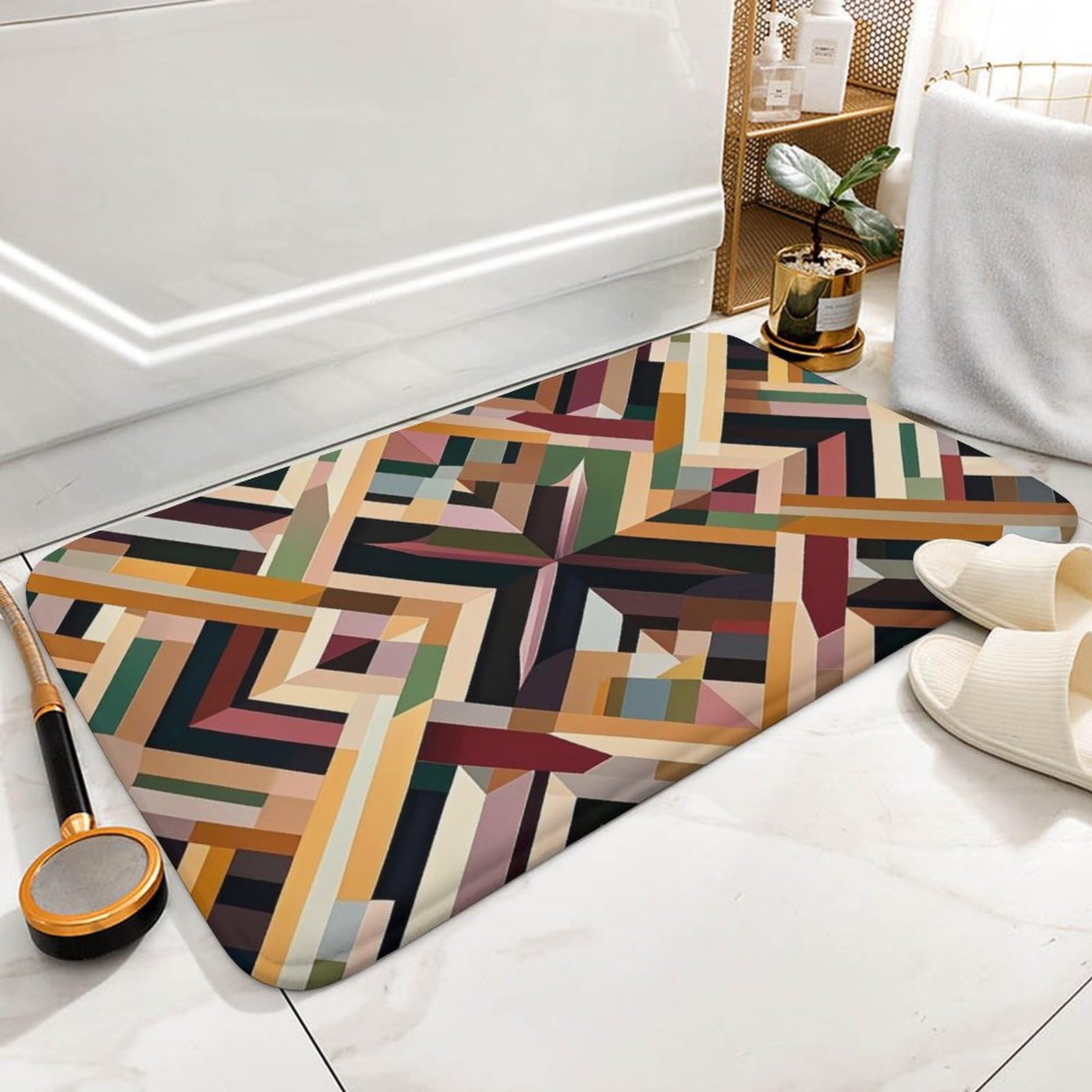 Geometry bath rug/ミヨシラグ 81TaEScW6jL._UF350,350_QL80_.jpg
