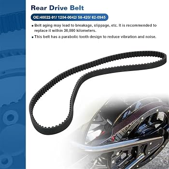 Courroie Transmission Arrière Compatible Harley Sportster 883/1200 1991-2003 - Robuste & Facile à Installer