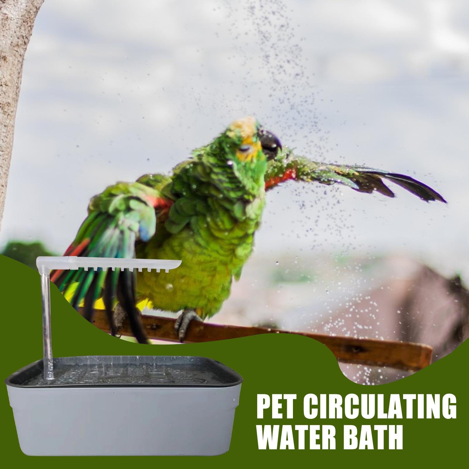 Ptakowa wanna, prysznic ptaków Elektryczny prysznic z wanną dla ptaków | Lovebirds Bath Fountain Pet Cage Akcesoria, wanna z kąpielami koktajlowa zasilana USB