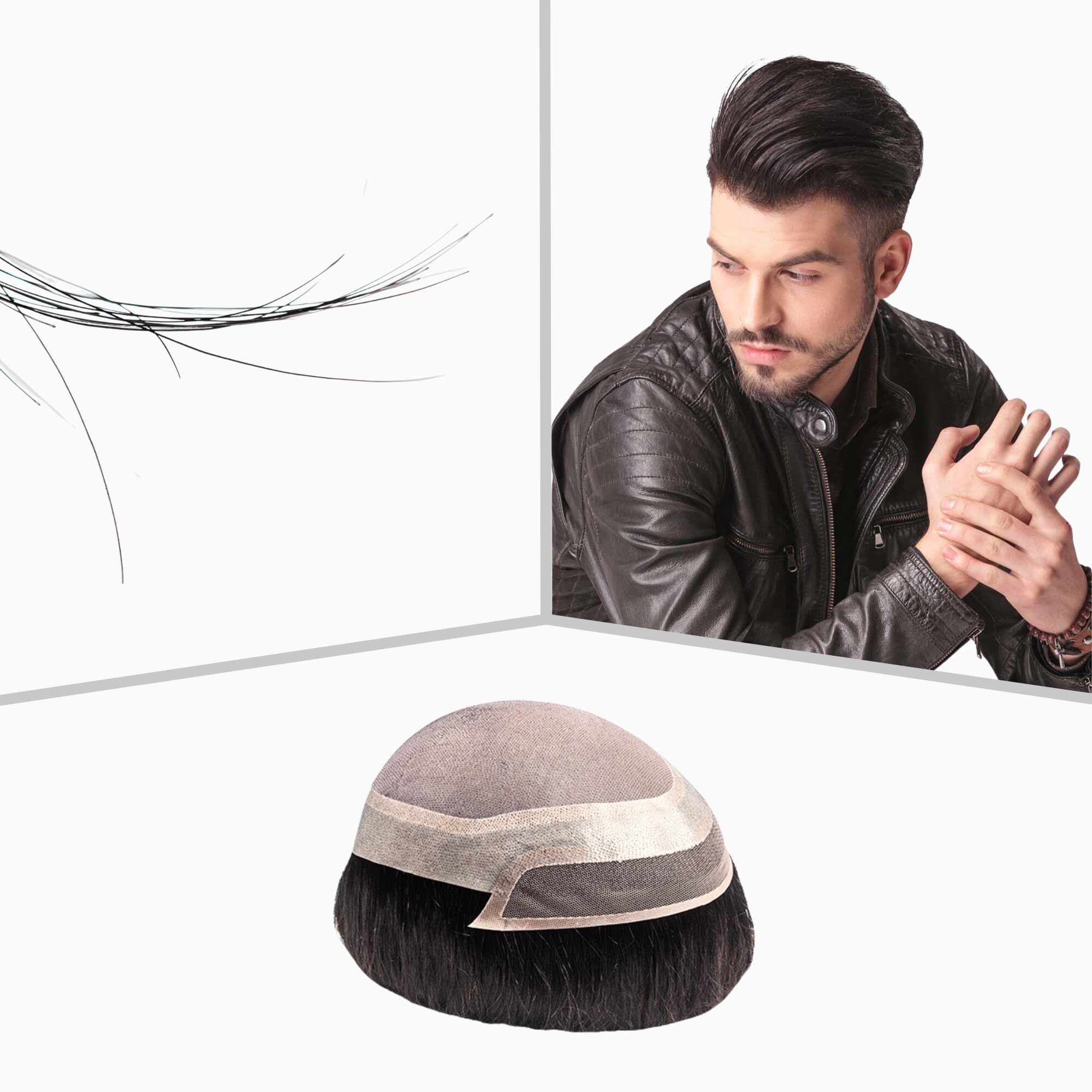 Artello® HOLSTERS for Polyfuse Hair Patches, Wigs, Extensions, Wefts for Men and Women, Metal Finish for Easy Sewing and Clipping (Colour: Smoke-Black) (16g)