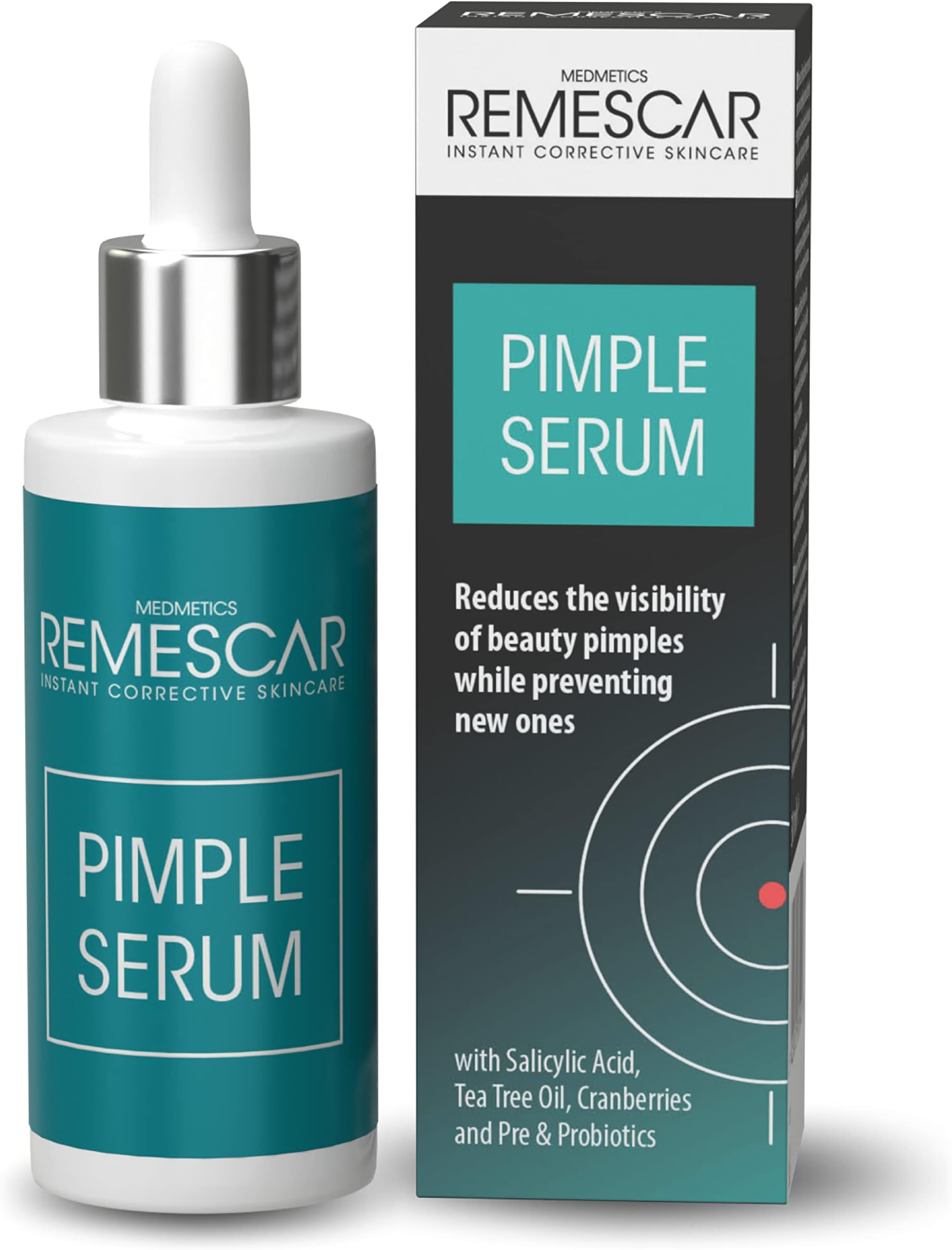 Pimple Serum 30ml – Reduces the Visibility of Spots & Prevents New Breakouts – Contains Salicylic Acid, Tea Tree Oil & Cranberries for Clear Skin