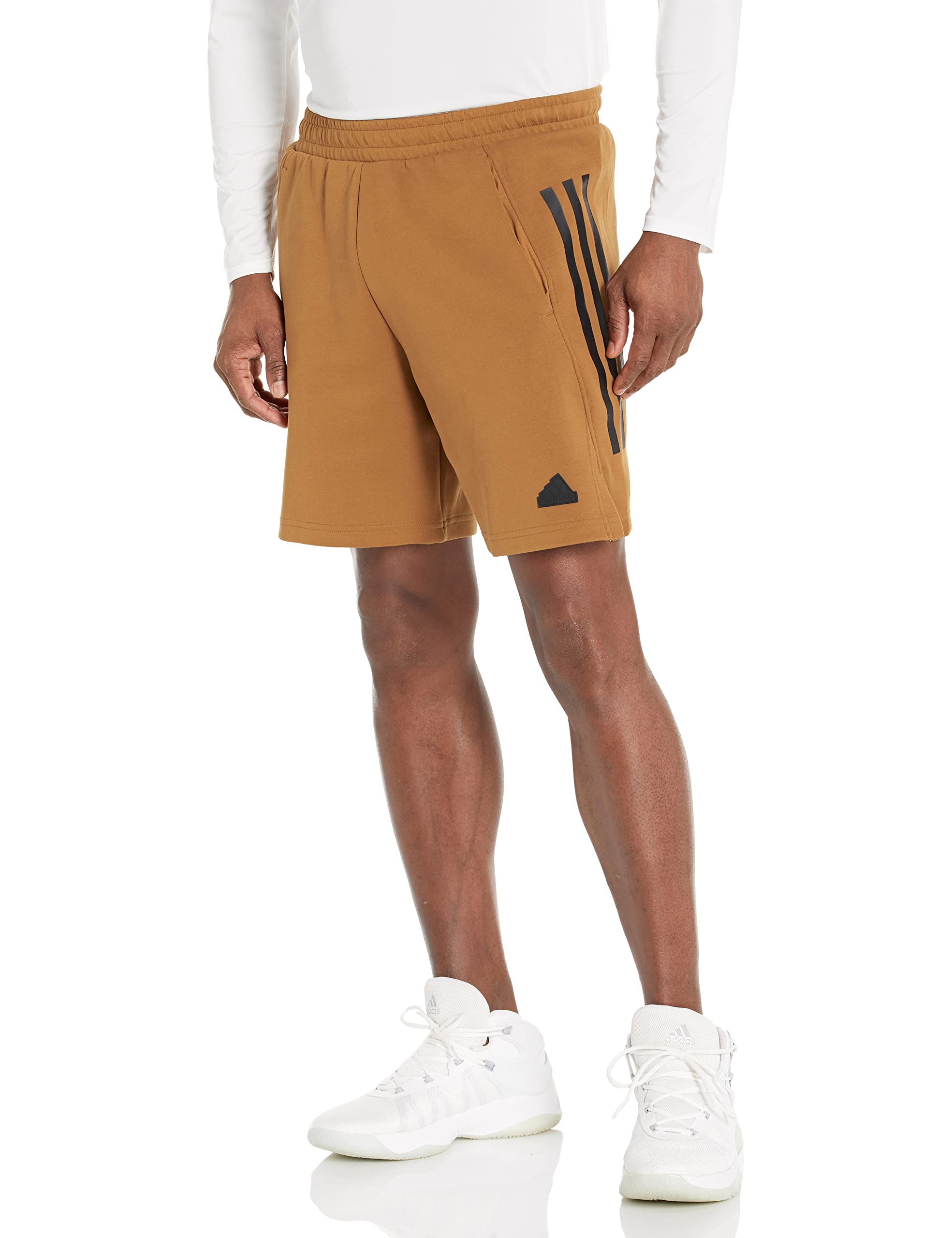 adidas Men's Future Icon 3-Stripes Shorts, Bronze Strata, Medium