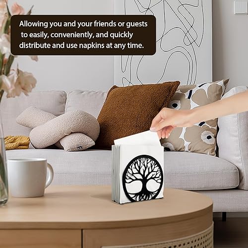 Miniatura 3 de MSJGA Servilletero para mesa de comedor, servilletero vertical de acero inoxidable para cocina y encimera, moderno soporte de papel de metal negro