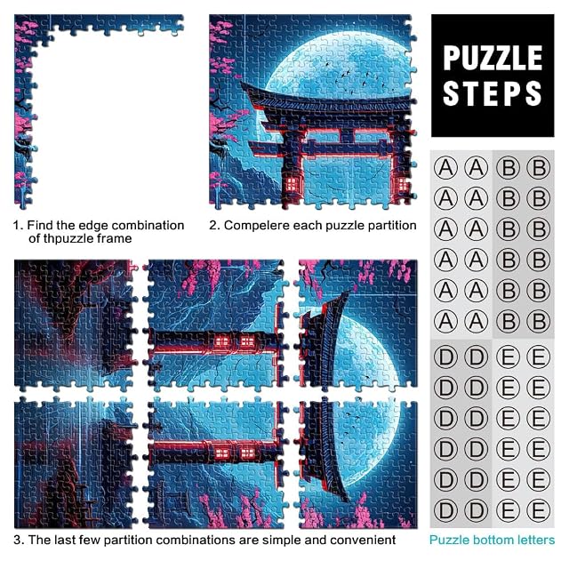 Foto 3 de 6 de Rompecabezas de 2000 Piezas para Adultos Puerta Japonesa de Anime Hecho de Papel，para Mayores de 14 años…