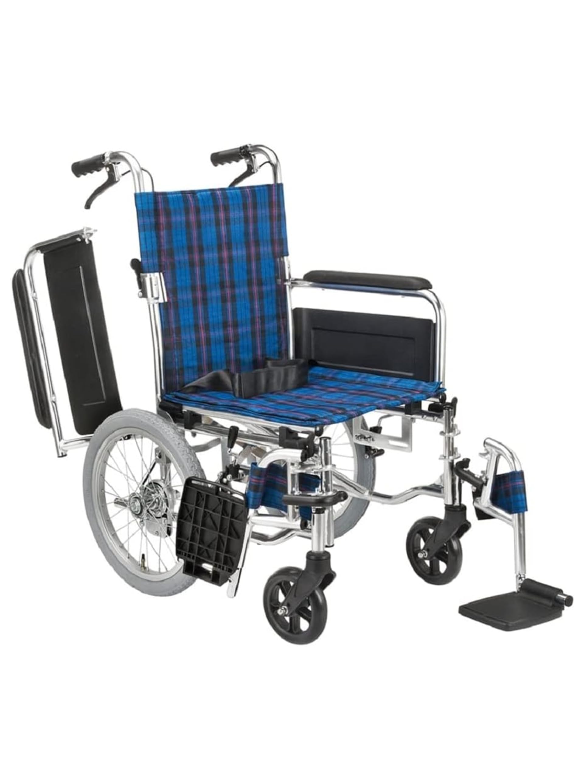 TacaoF 介助用車椅子 チェック柄 楽天市場】介助用車いす 介助式 背折れタイプ 座面幅42cm テイコブ