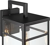 Vista 4 de Blake - Lámpara moderna de metal y cristal transparente para exteriores, color negro