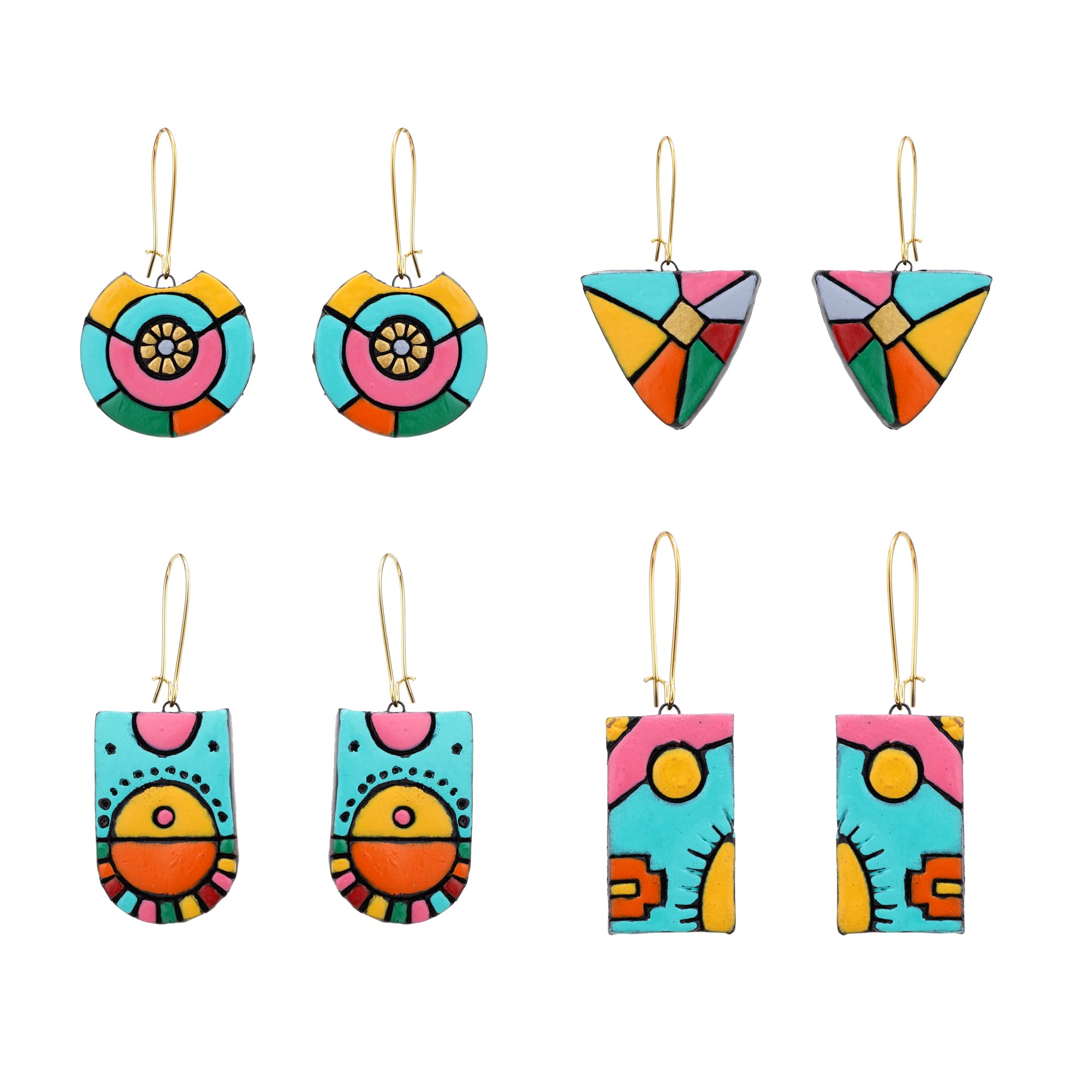 Le bijouxistic Terracotta Earrings For women and Girls | Handmade Jewellery Sytlish Earring Combo Set MultiColor | Painted Handmade Fashion Earrings | Handmade Earrings For Party Occastion & Daily Use. (PK_of_4) (B09QJ6XGSV) Amazon Price History, Amazon Price Tracker