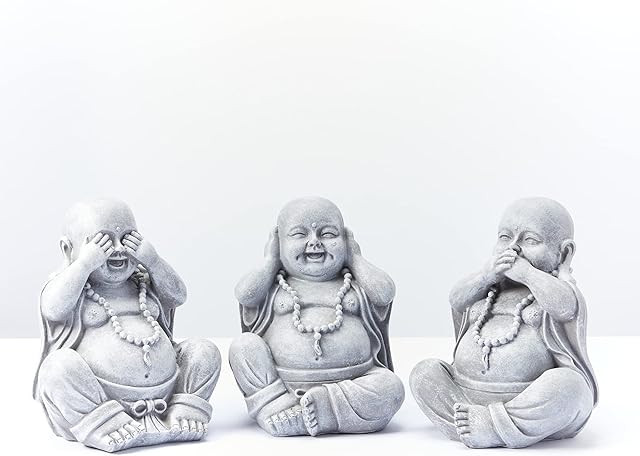 3 wise garden ornaments decorative outdoor hear no evil, See no evil, speak no evil outdoor home décor