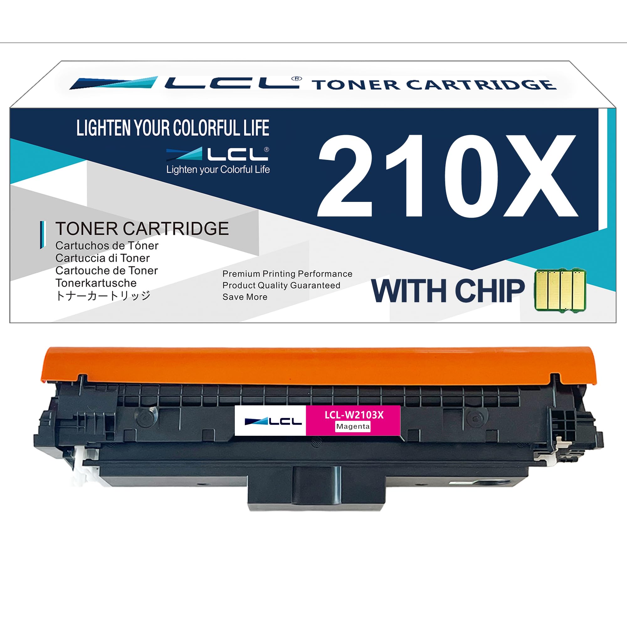 LCL 210X Magenta Toner Cartridge High Yield (with Chip) Compatible with HP 210X 210A Toner W2103X W2103A for Color LaserJet Pro MFP 4301fdw 4301fdn 4301dw 4201dn 4201dw Printer (1-Pack)