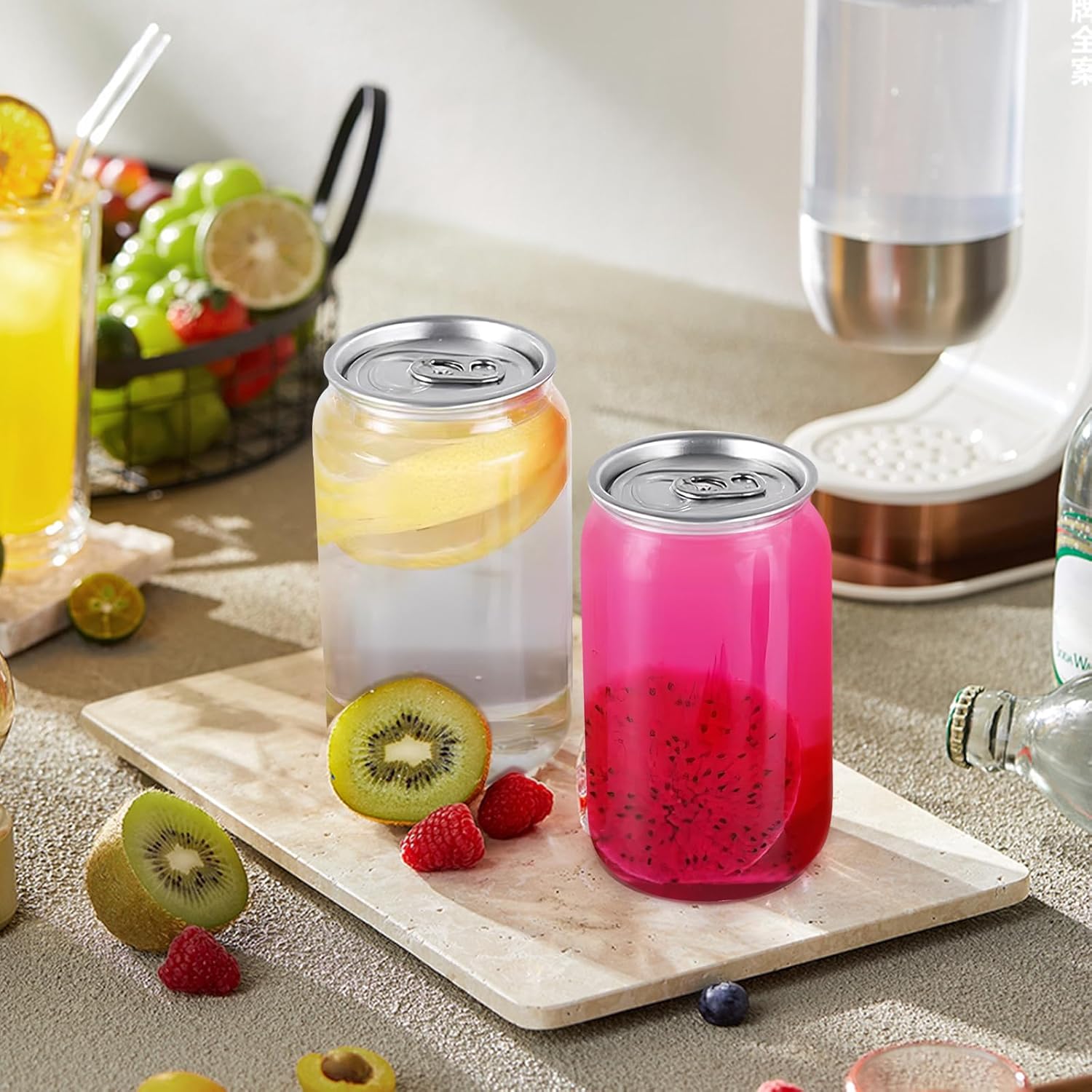 BESTonZON Reusable Pet Bottles 12Oz Clear Plastic Drink Containers with Easy-Grip Pull Lids Multipurpose Water Juice Smoothie Bottles for Indoor and Outdoor Use 4.72X2.55X2.55 Inch - Image 8