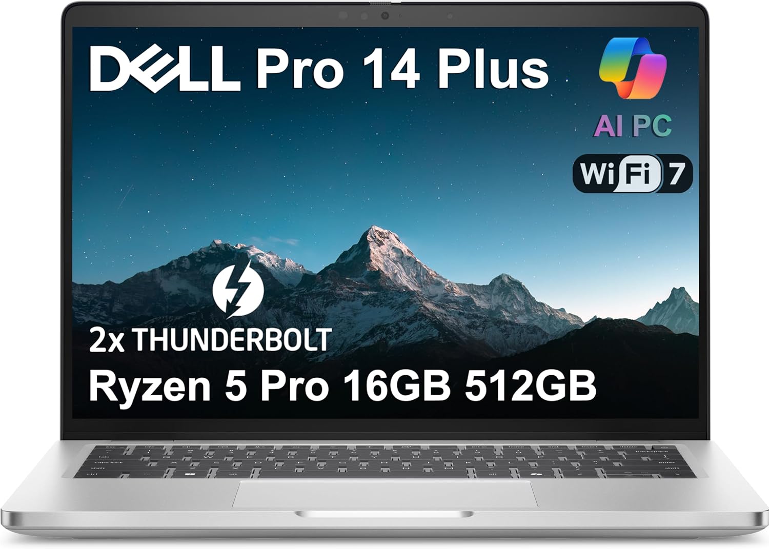 Dell Pro 14 Plus Latitude 5450 AI Business Laptop, 14" FHD+, AMD Ryzen 5 Pro 230, 16GB RAM, 512GB SSD, Wi-Fi 7, Win 11 Pro