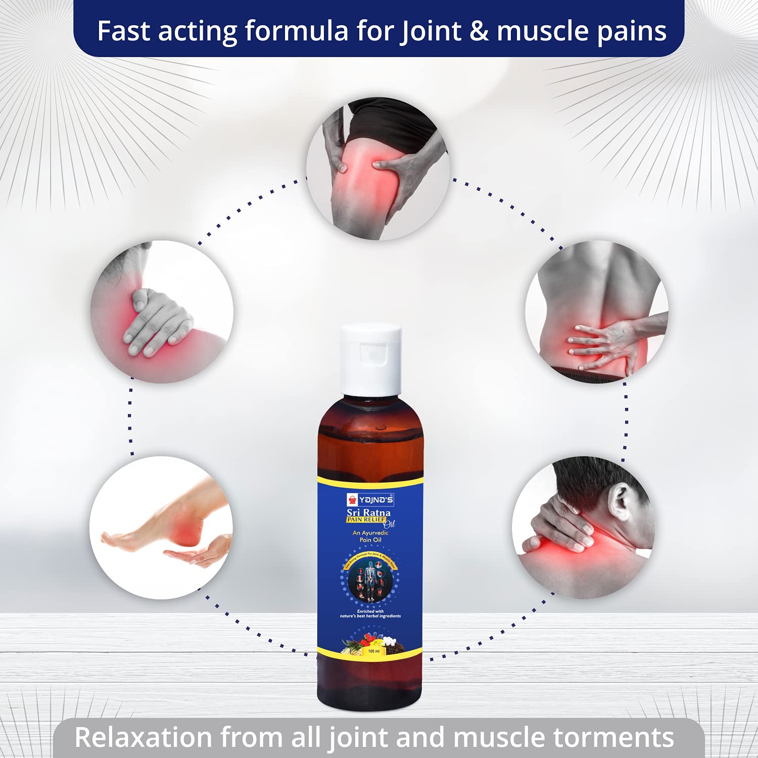 Buy YAJNAS Sri Ratna 100 ml (3 Bottles Pack) Ayurvedic / Natural Pain