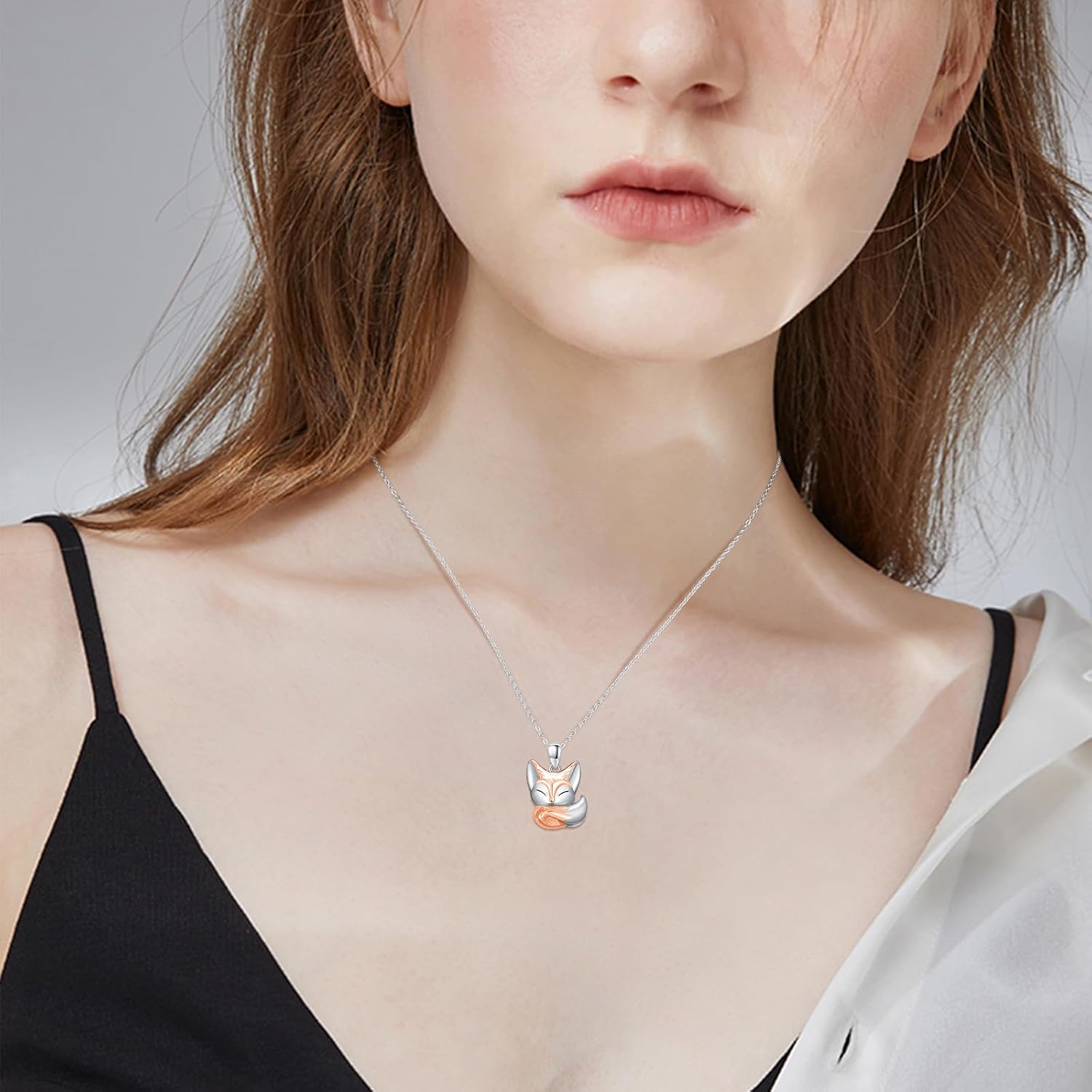CUOKA MIRACLE Fox Necklaces for Women 925 Sterling Silver Fox Pendant Animal Jewelry Lovely Gift for Friends Lover