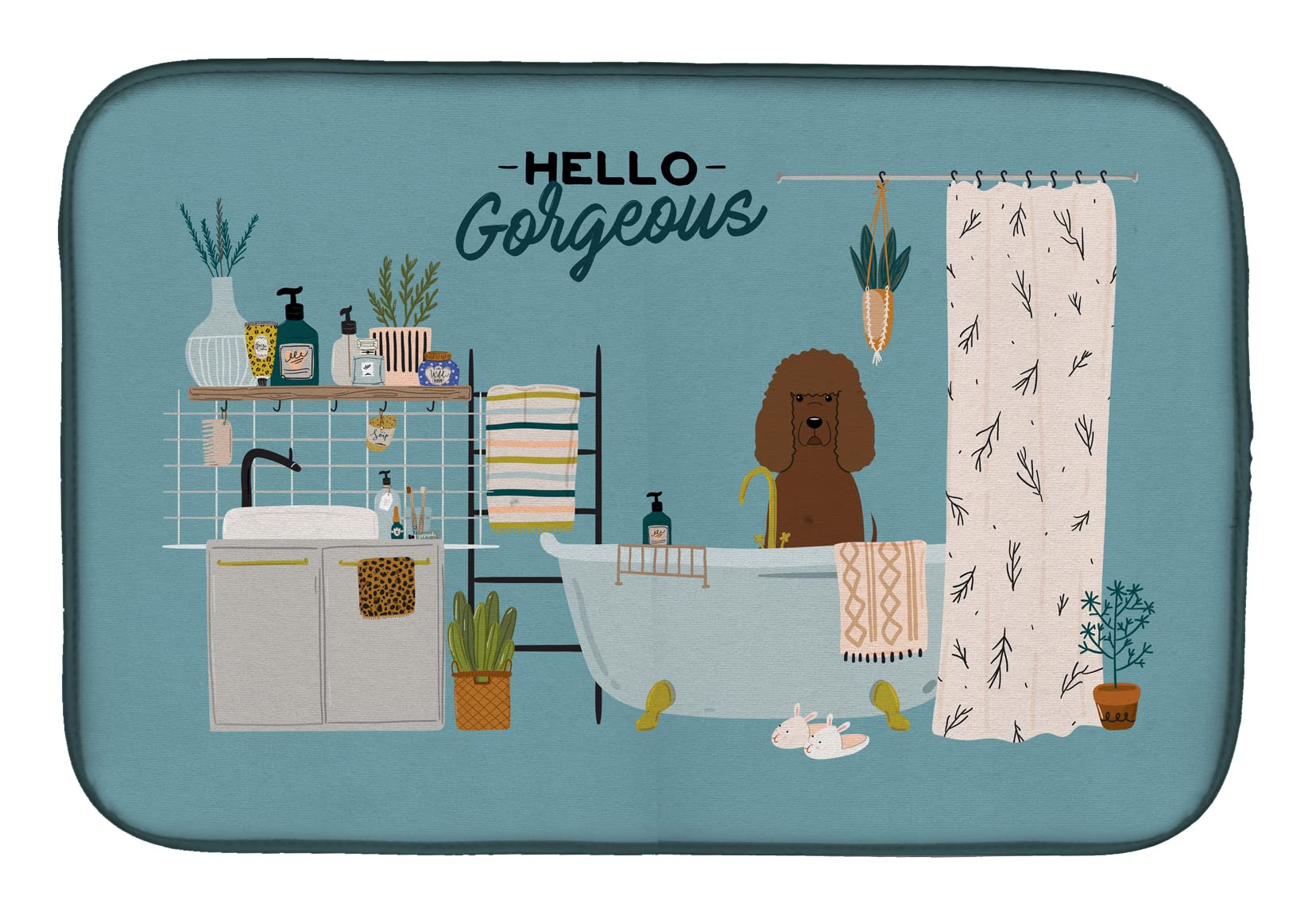 Tapis de séchage pour évier de cuisine décoratif Irish Water Spaniel