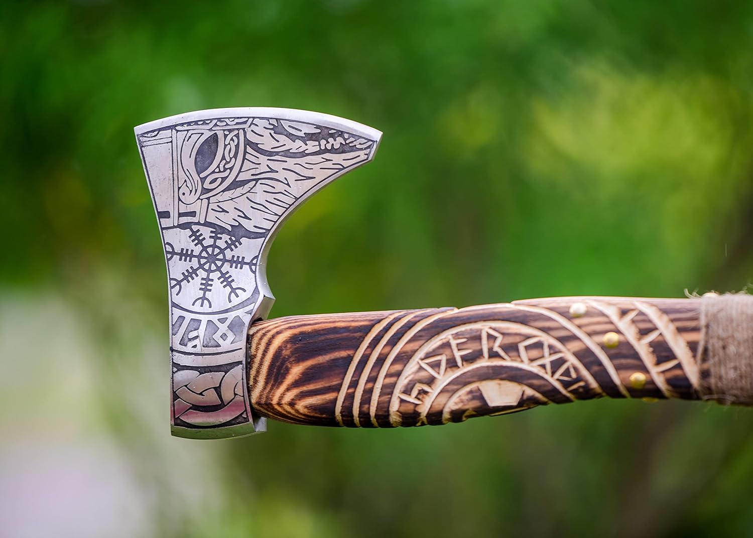Needs Craft Viking Axe | Hunting Axe Custom Handmade Wood Cutting Splitting Axe, Carbon Steel Blade