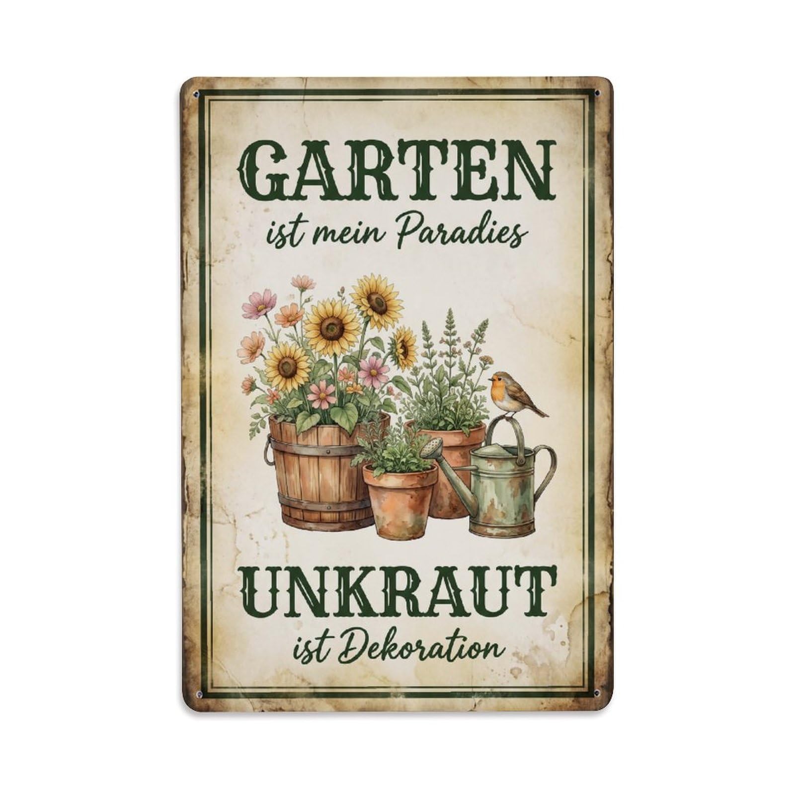 Vintage Funny Garden My Paradise Weed Deco Rustic Gate Metal Tin Sign Plaque Wall Decor for Cafe, Club Bar, Office, Garden Metal Poster 8x12Inch