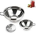 Canning Funnel with Strainer, Wide Mouth Funnels for Filling Wide and Regular Mason Jars, Food Grade Stainless Steel Canning Supplies for Kitchen Use, 3 Pack (Small and Large)