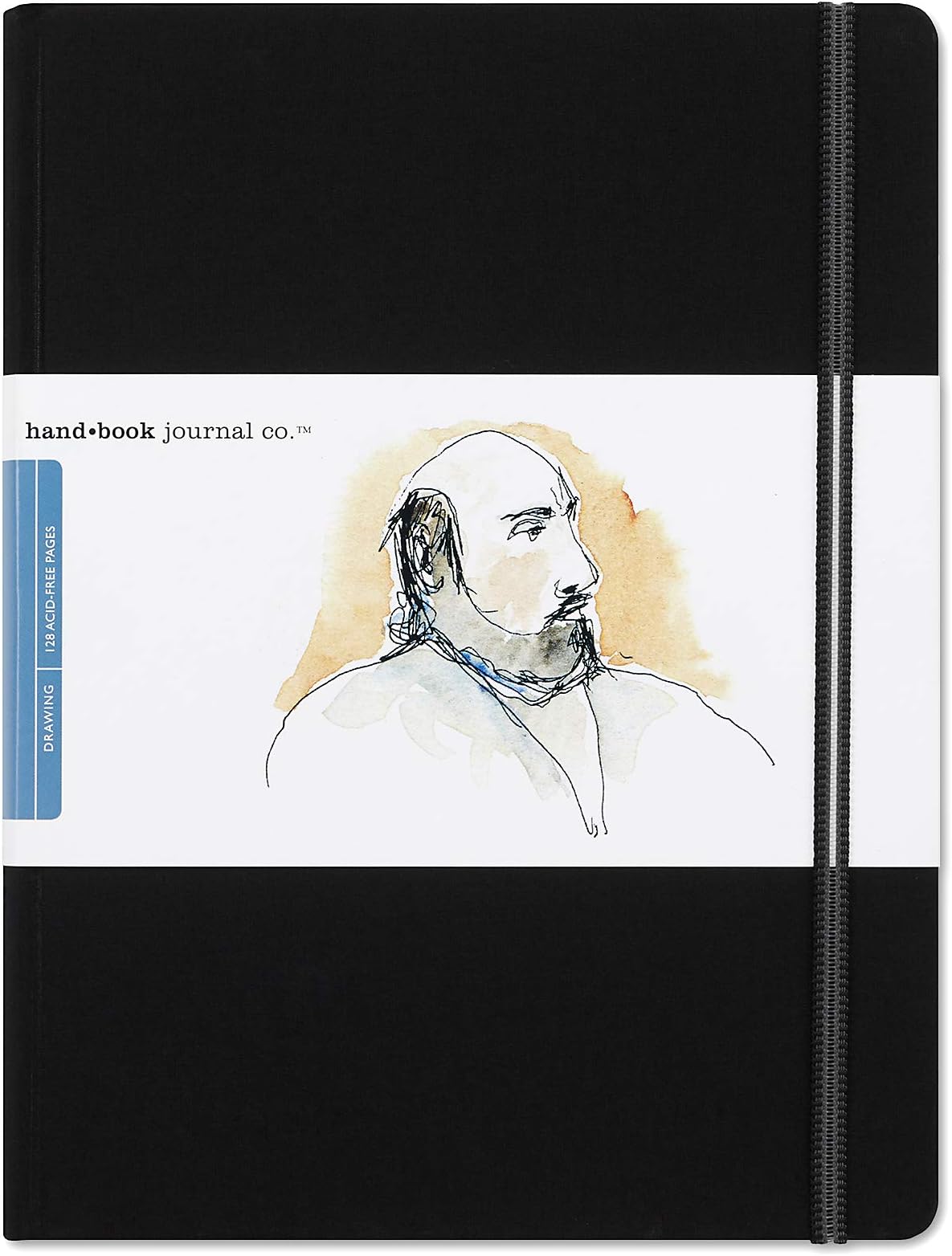 Travelogue Drawing Book, Grand Portrait 10-1/2 x 8-1/4, Ivory Black Artist Journal