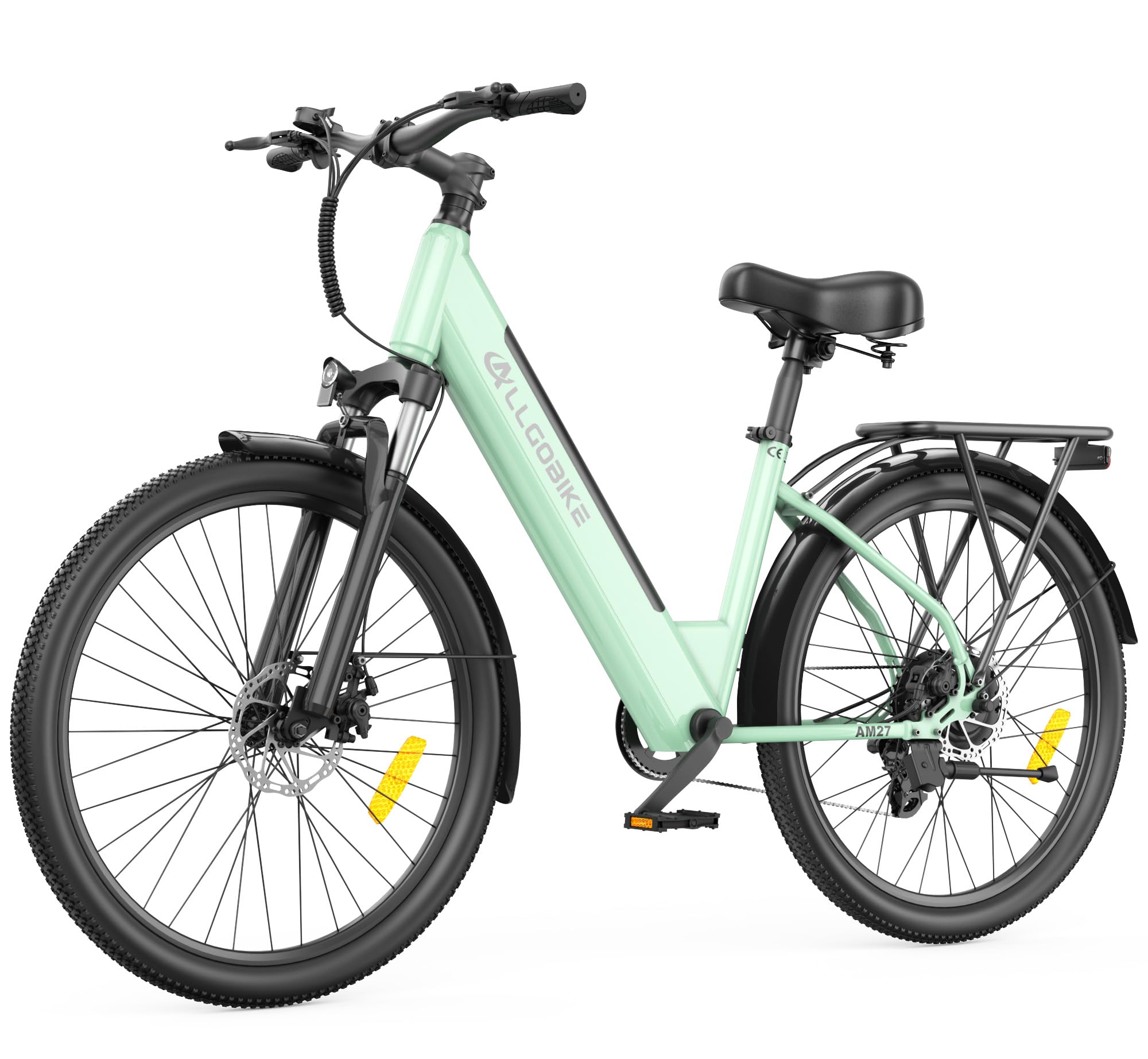 E Bike Herren Damen 27,5 Zoll, Elektrofahrrad City Trekkingrad mit 36V 15Ah Akku bis 100 km, 250W Pedelec bis 25 km/h, 45 Nm, 7-Gang Schaltung, Scheibenbremsen, E-Bike für Pendeln & Touren