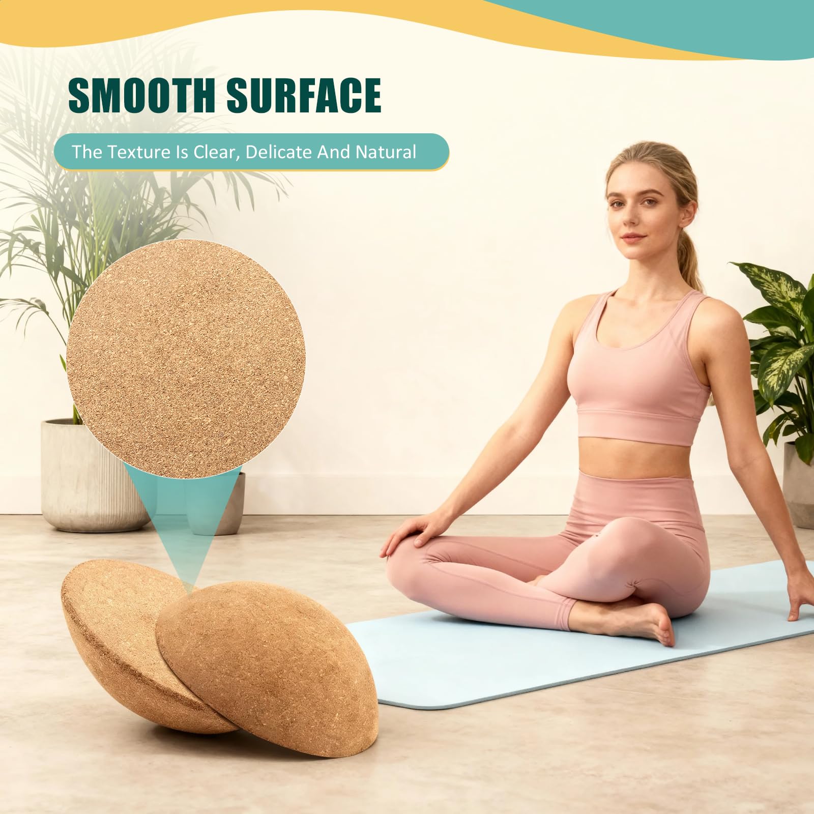Balance Board Professionale in Legno, Yoga Balance Ball 30 x 10 cm fino a 200 kg mezza palla da ginnastica fitness forza del nucleo, stabilità, tavole