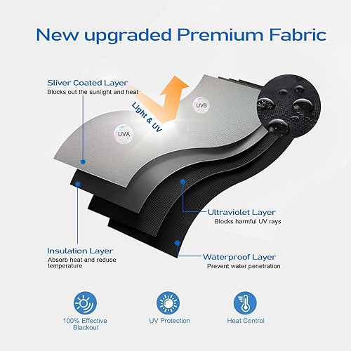 Miniatura 6 de Cortinas 100% opacas para dormitorio, película portátil de 118 x 57 pulgadas, persianas opacas temporales para guardería, sala de medios y